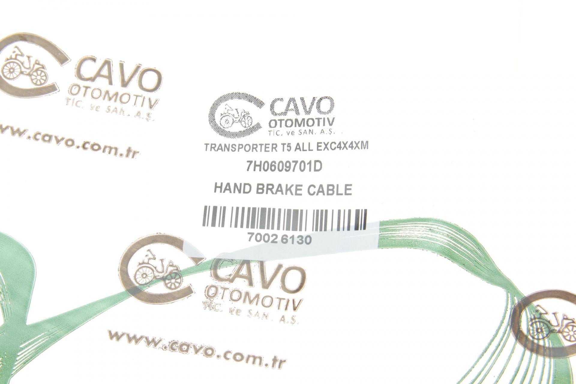 Трос ручника (задній) VW T5 (1297/1005mm) (крім 4x4)