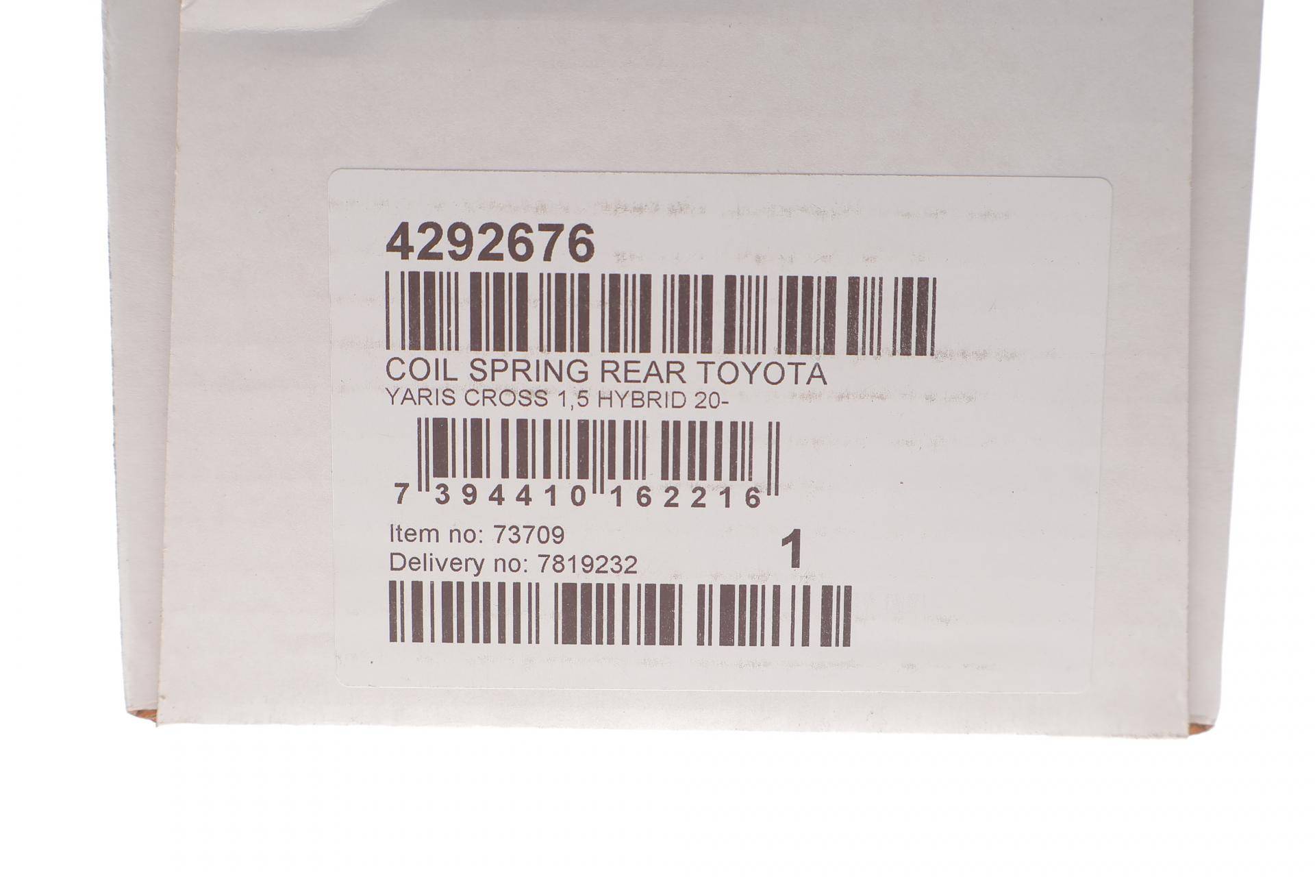 Пружина (задня) Toyota Yaris Cross 1.5 Hybrid 20- (SUV)