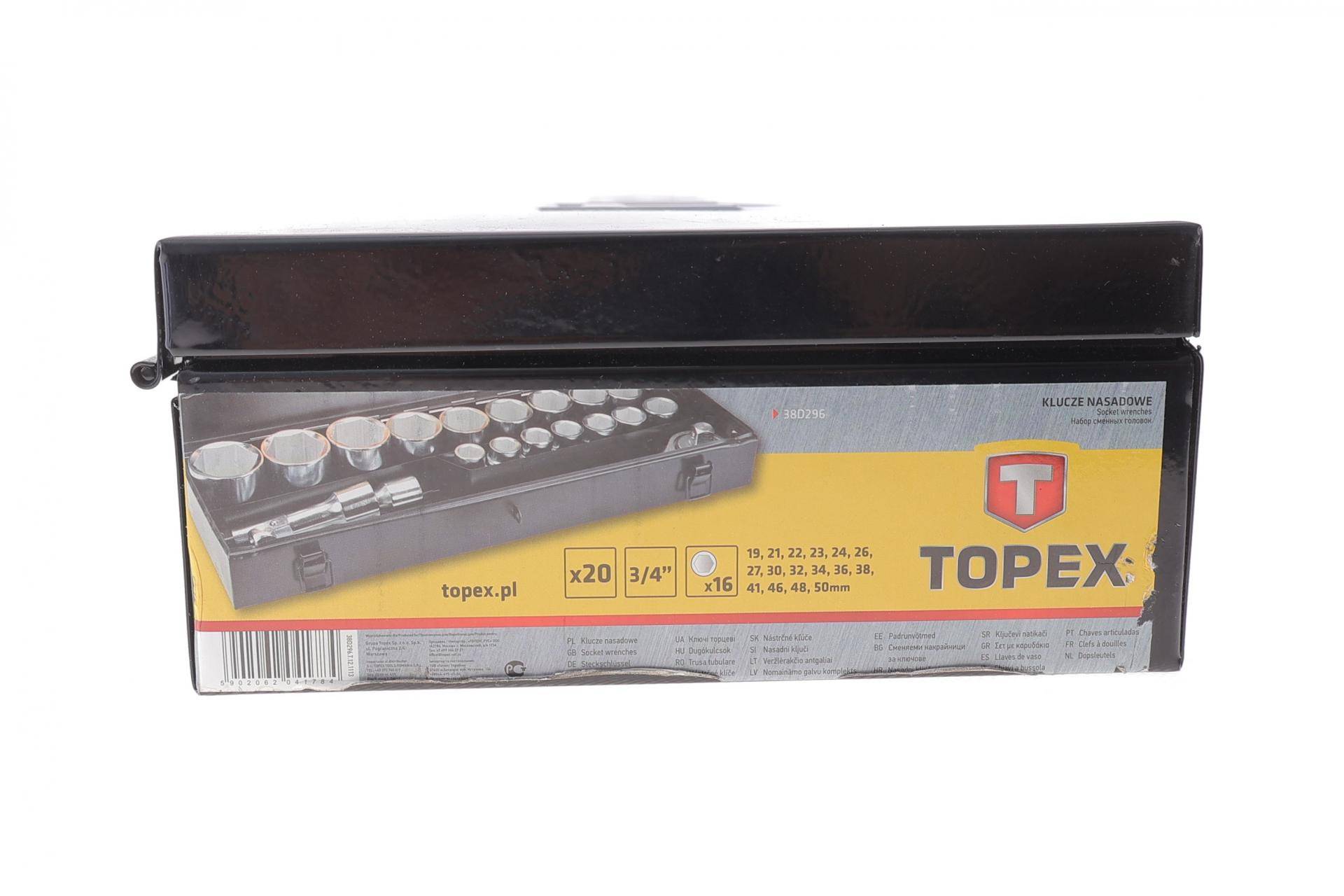 Набір головок з насадками (20 предметів) (3/4")