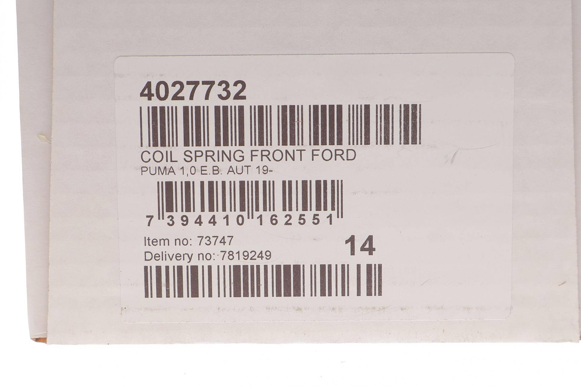 Пружина (передня) Ford Puma 1.0 EcoBoost 19- АКПП (SUV) (зі станд.ход.ч)
