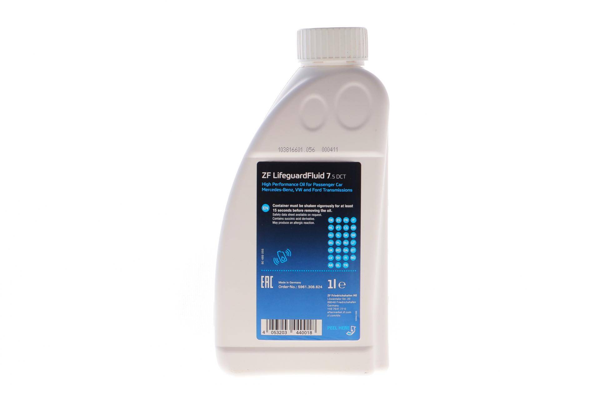 Олива АКПП ATF ZF Lifeguard Fluid (1L) (MB 236.24/VW TL 52 182/BMW Drivelogic 7-spd/DCTF-1)