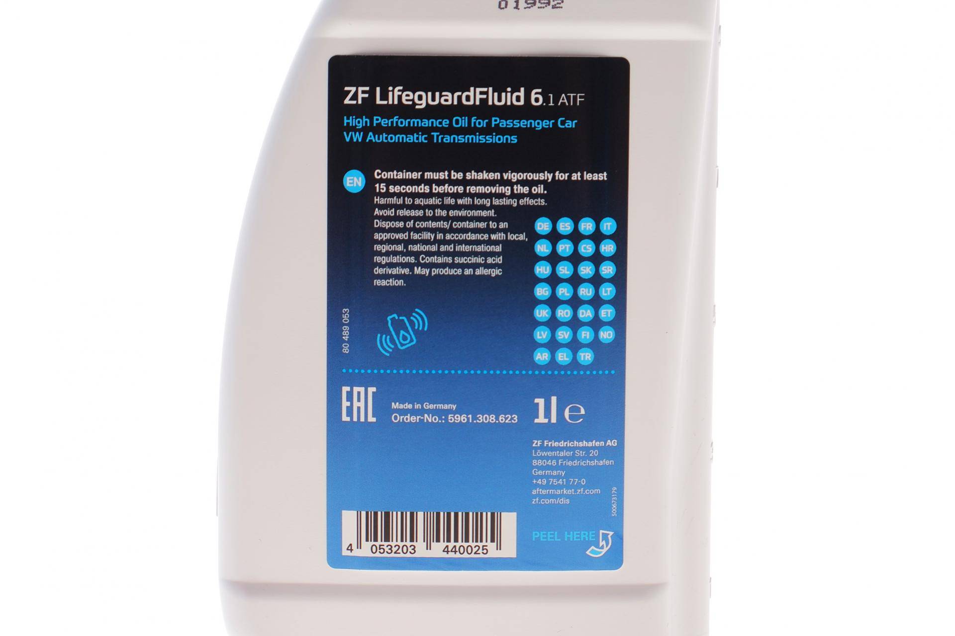 Олива ATF 6.1 (1L) Dexron III/ATF D-III/Matic C/D/J /SP II/SP III/Type D-2/T/T-II/T-III/T-IV