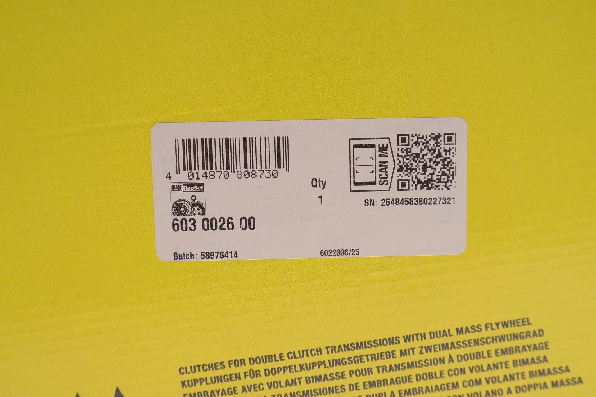 Демпфер + комплект зчеплення VW Golf VII/Passat B8/Touran (5T1) 2.0TDI/GTD, 2012-, DSG7 (0GC) DQ381