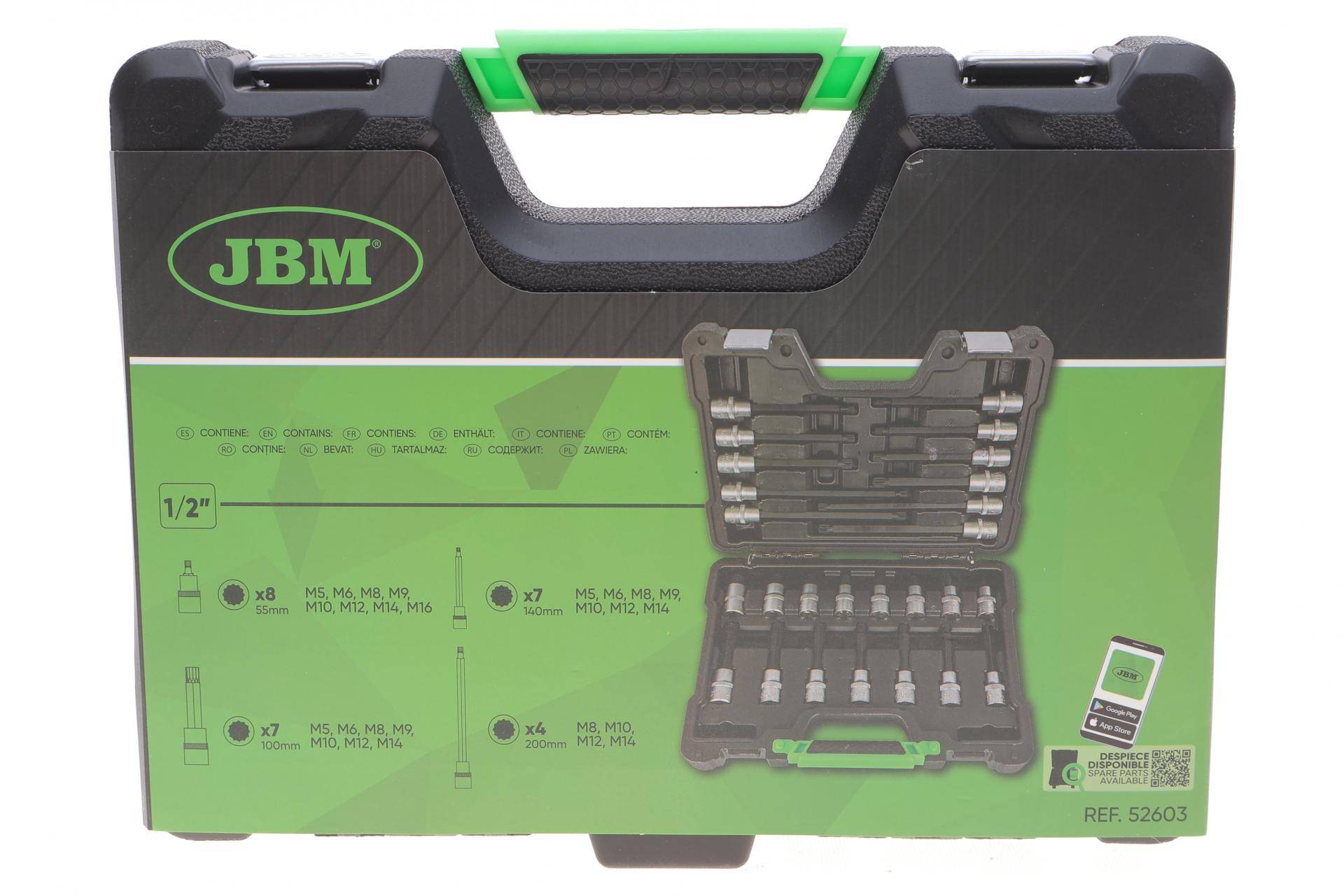 Набір головок 1/2" зі вставками XZN 26 од.