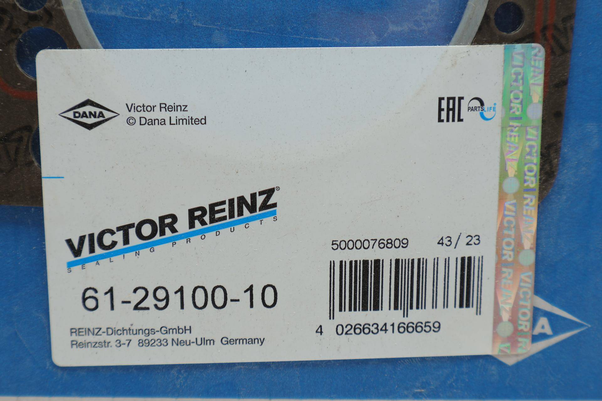Прокладка ГБЦ VW Golf III/Jetta III/Seat Cordoba 1.6i 93-02, Ø77,50mm, 1.75mm