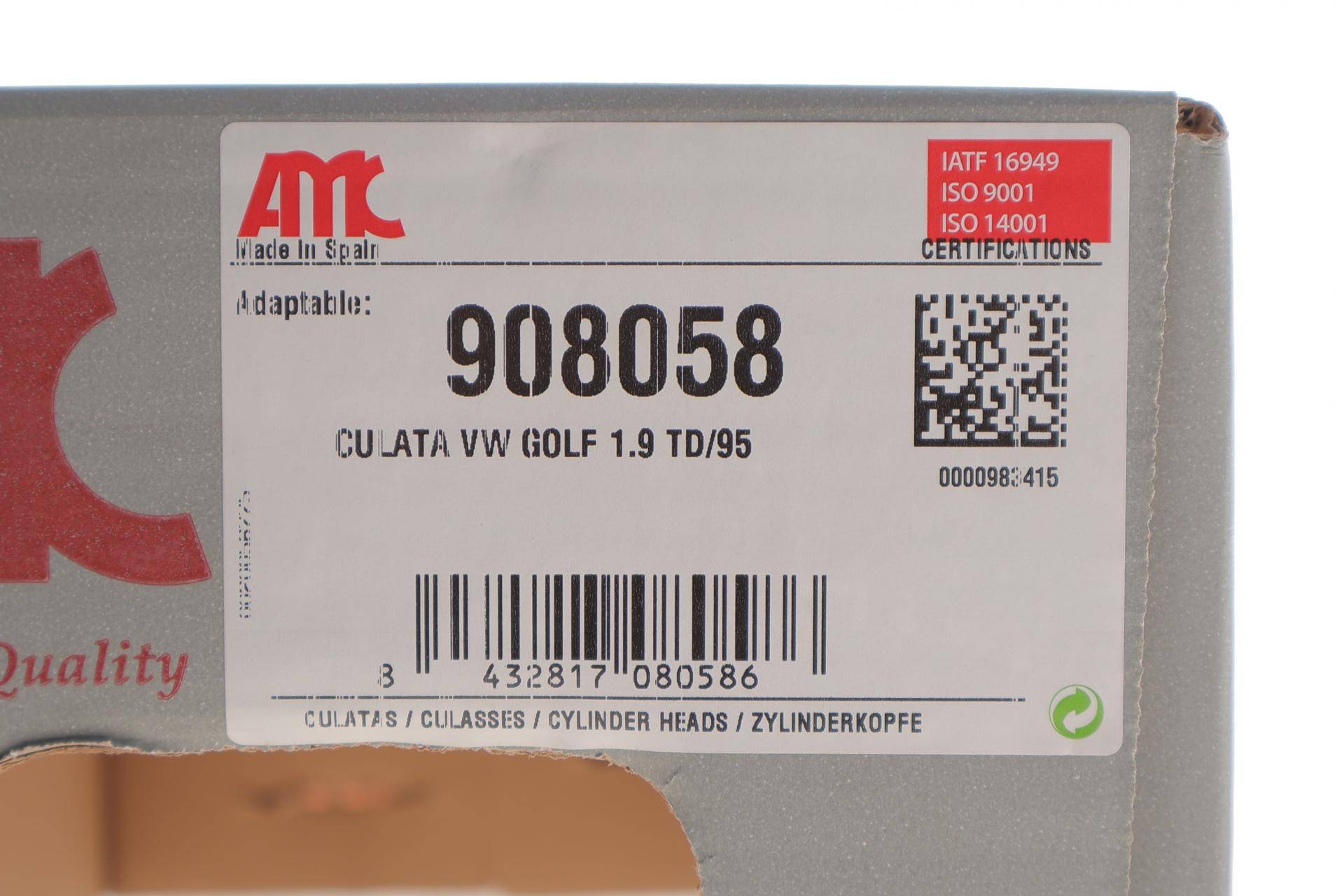 Головка блоку циліндрів VW Caddy II/T4 1.9D 92-03