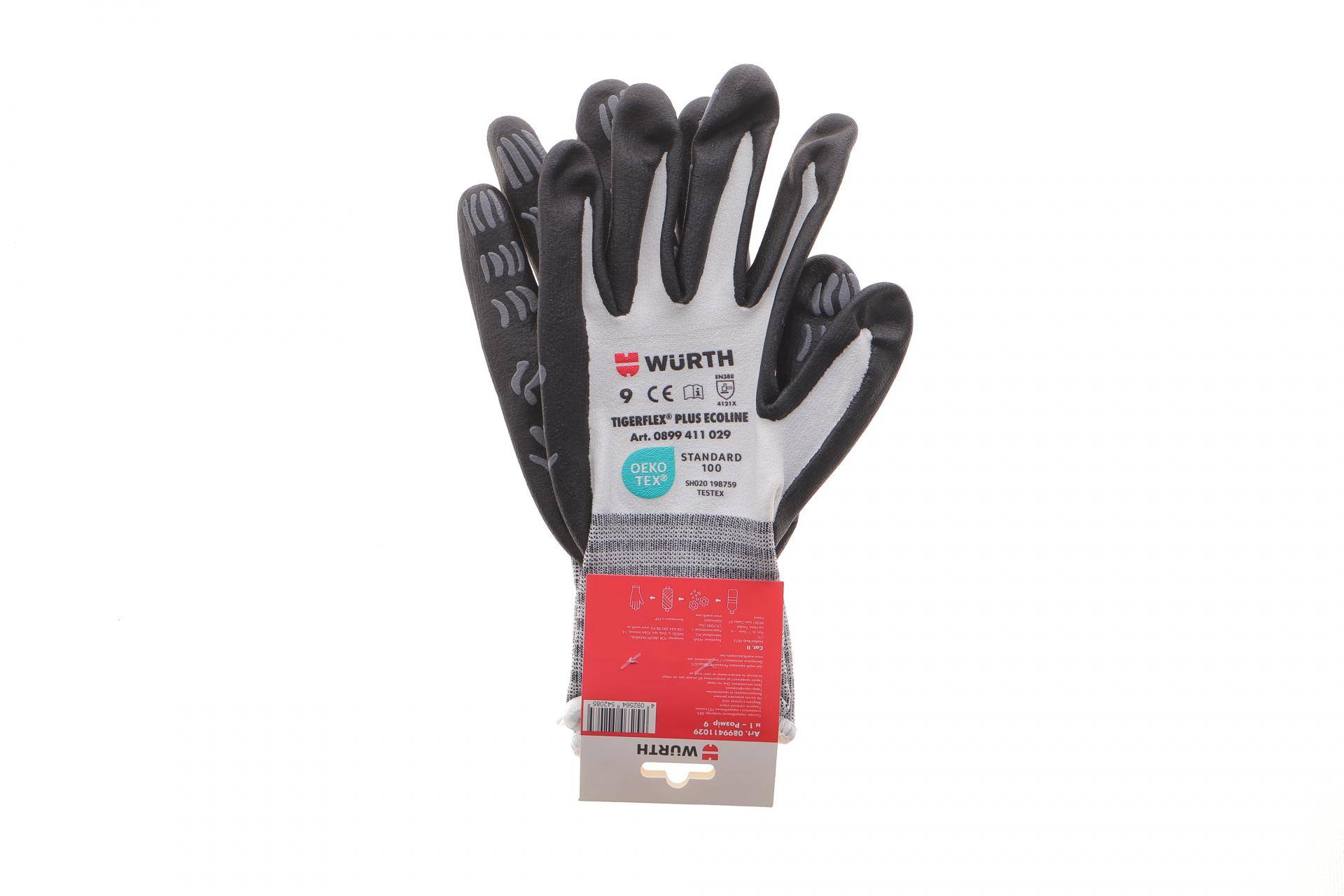 Рукавиці з нітриловим покриттям (L) TIGERFLEX PLUS ECOLINE