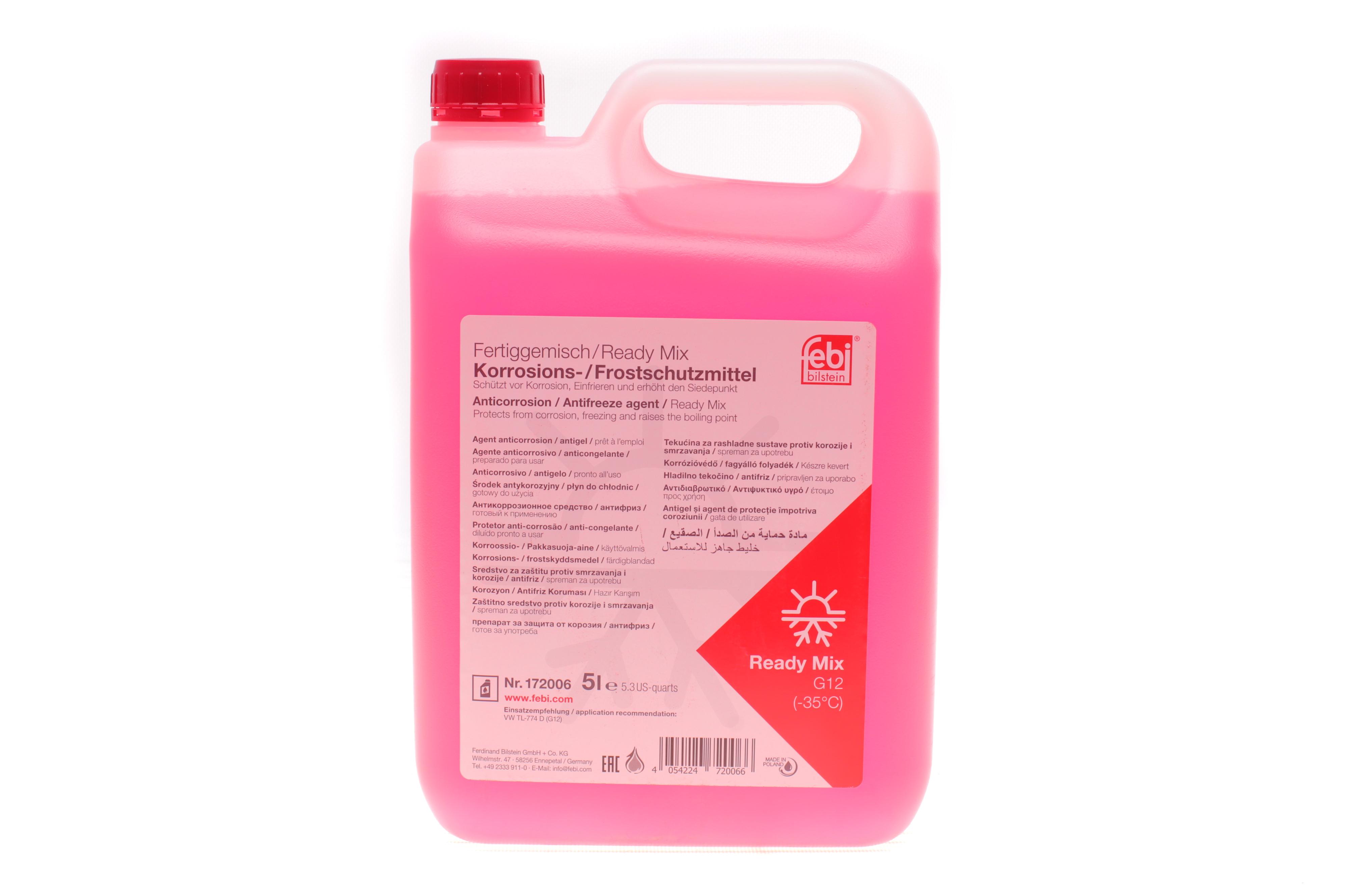 Антифриз (червоний) Readymix G12 (-35°C готовий до застосування) (5 л)
