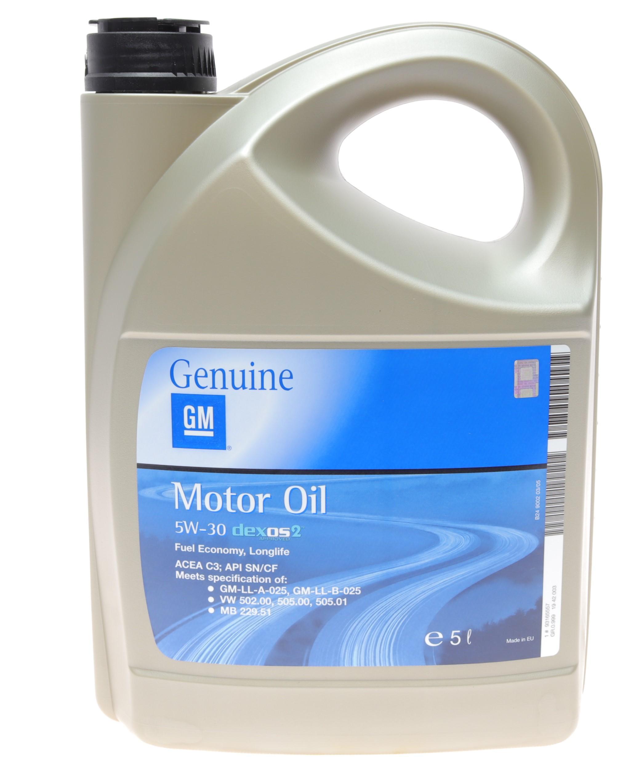 Олива 5W30 GM Dexos2 (5L) 1942003
