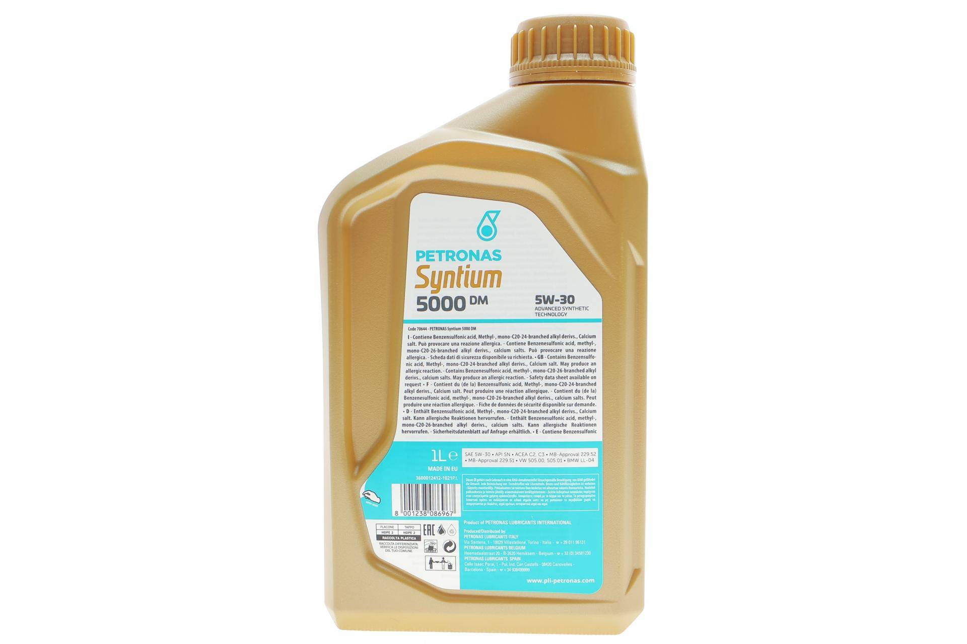 Олива 5W30 SYNTIUM 5000 DM (1L) (MB 229.51/MB 229.52/VW 505.00/505.01/LL-04) (заміна на 70957E18EU)