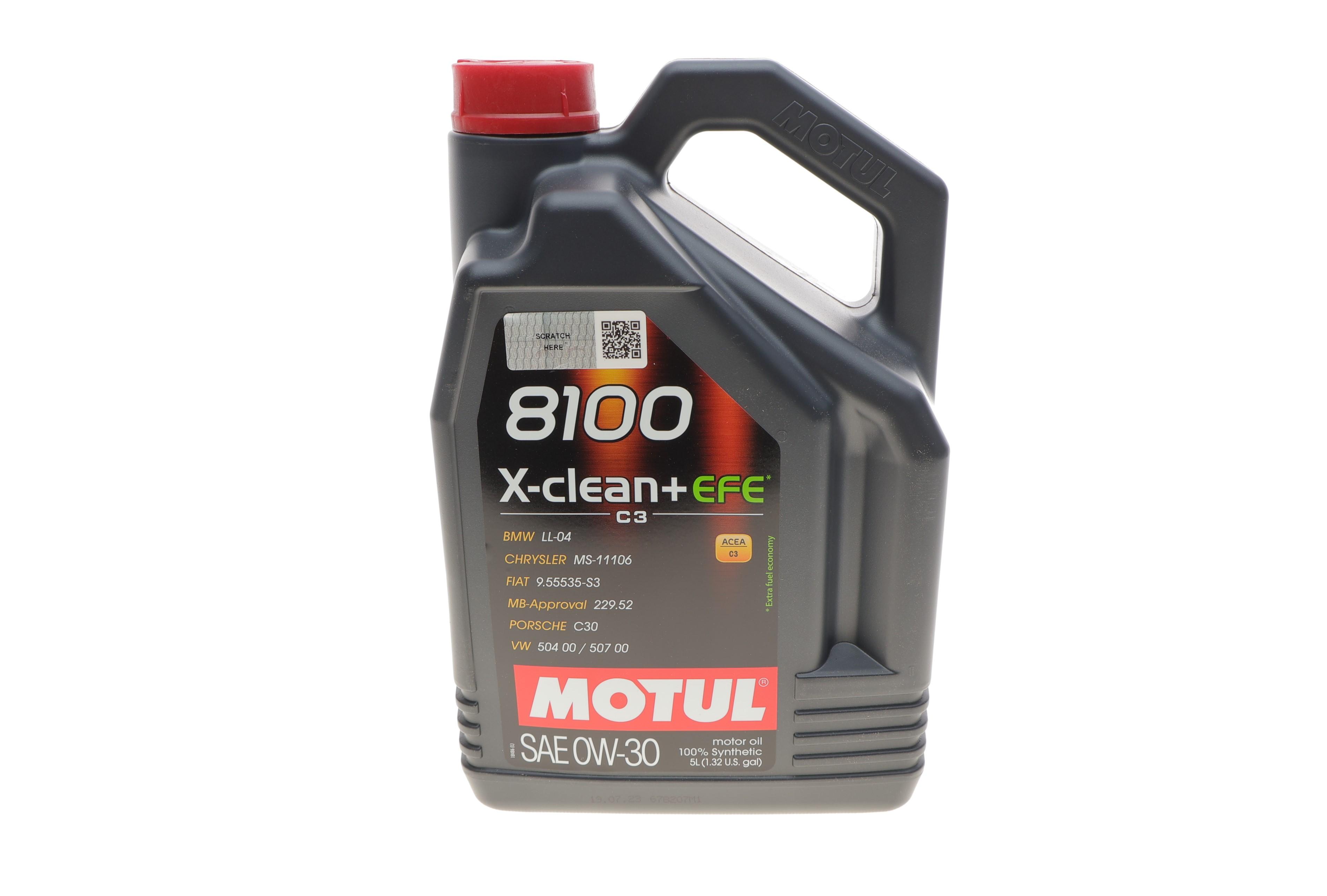Олива 0W30 8100 X-clean+EFE (5L) (LL-04/VW 504 00/507 00/MB 229,52/Porsche C30) (111678)