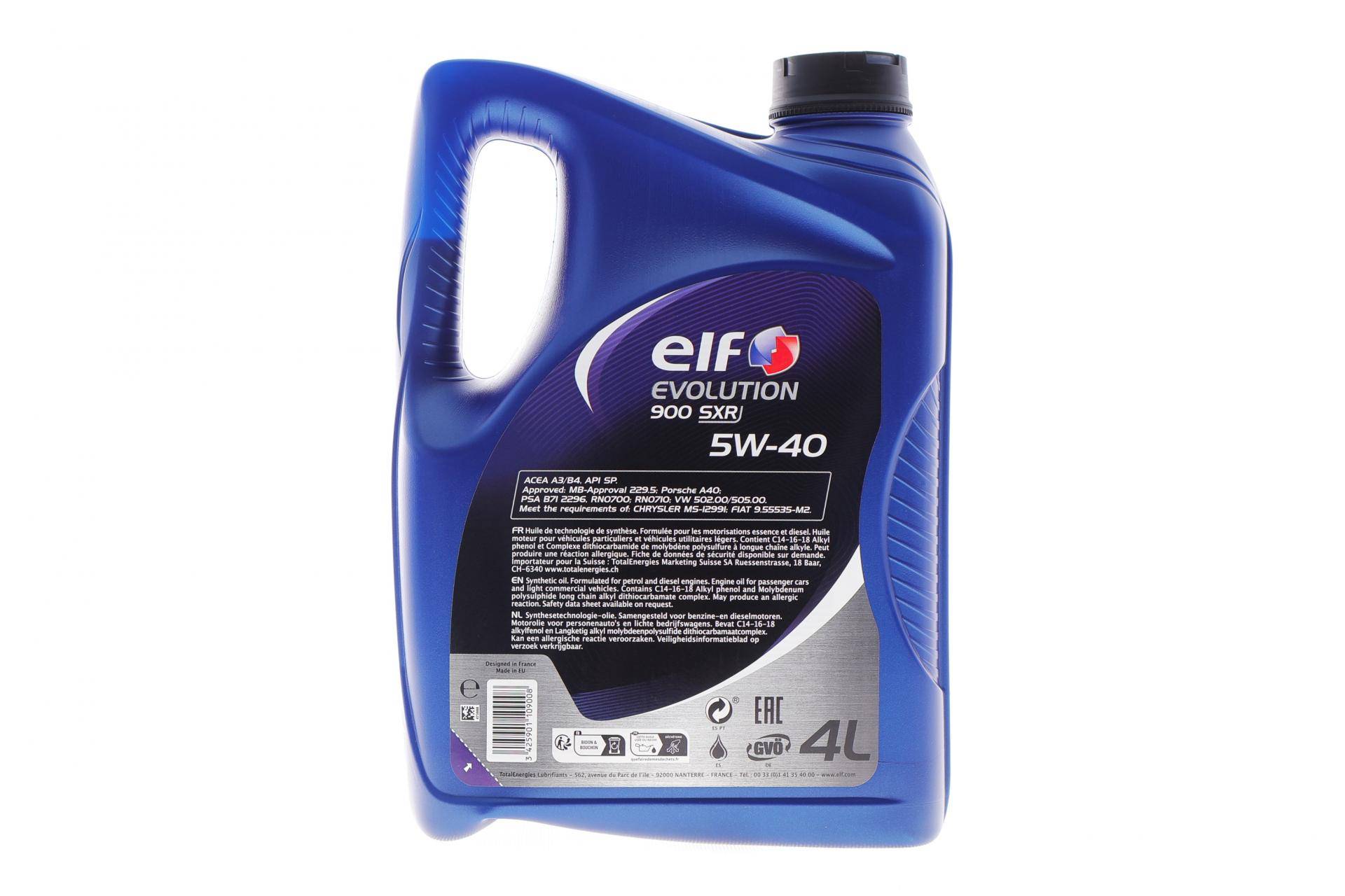 Олива 5W40 Evolution 900 SXR (4L) (ACEA A3/B4/API SM/RN 0700/RN 0710)