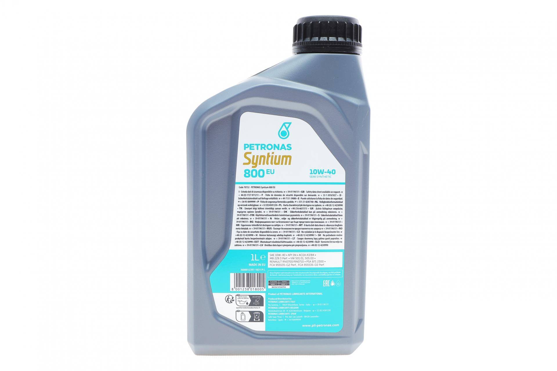 Олива 10W40 SYNTIUM 800 EU (1L) (ACEA A3/B4/API SN/MB 229.3/VW 501.01/505.00/RN0700/RN0710)