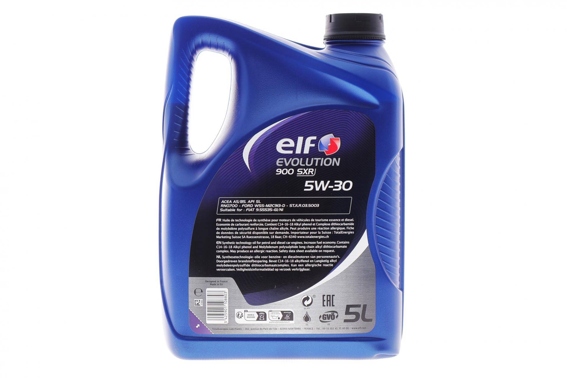 Олива 5W30 Evolution 900 SXR (5L) (457859) (ACEA A5/B5/API SL/CF/RN 0700)