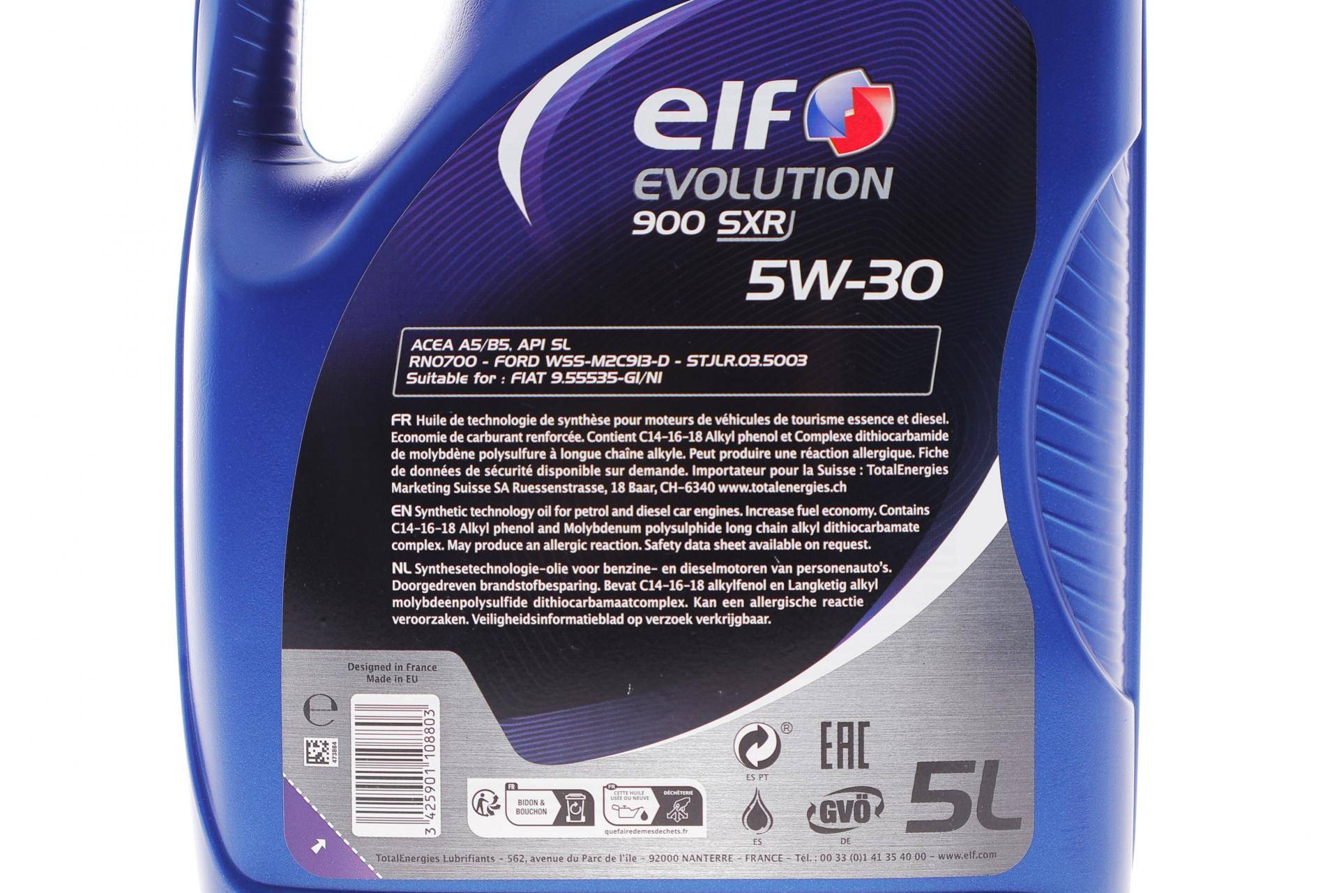 Олива 5W30 Evolution 900 SXR (5L) (457859) (ACEA A5/B5/API SL/CF/RN 0700)