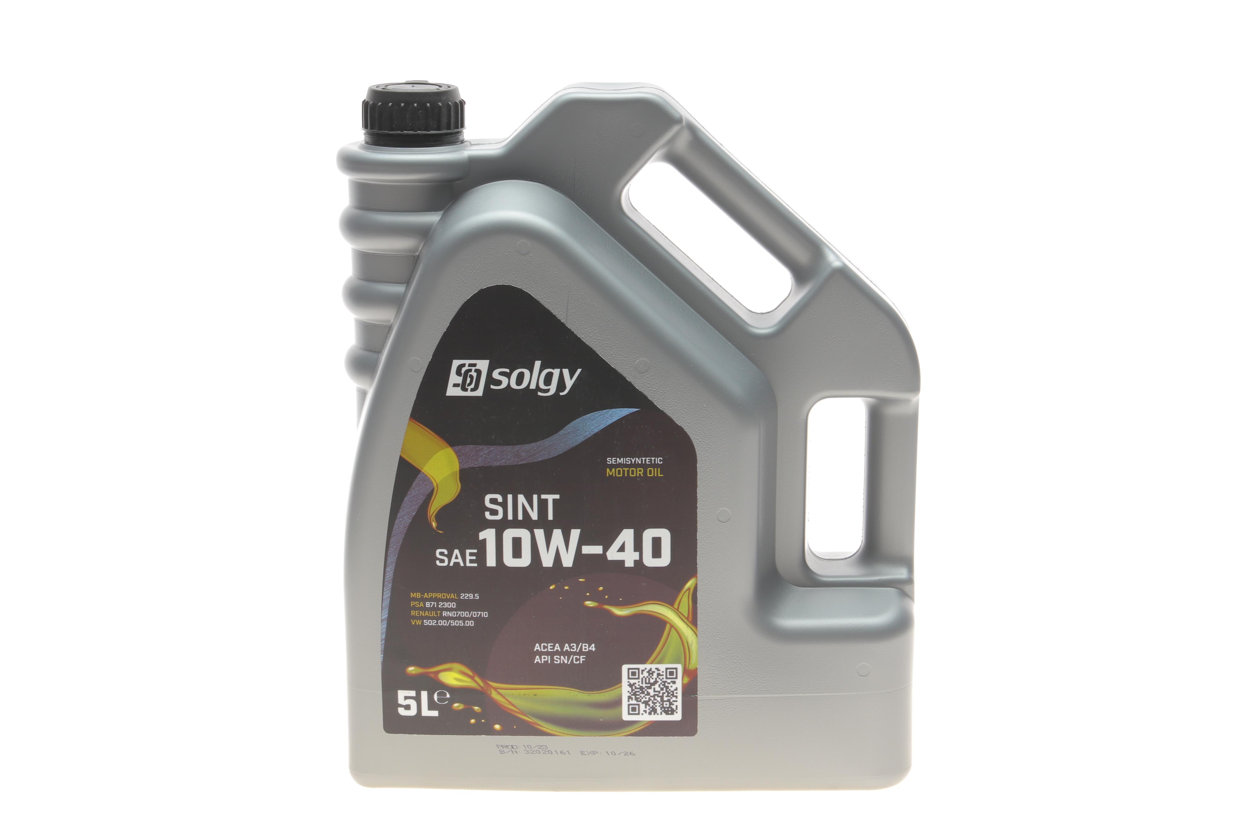Олива 10W40 SINT (5L) (SN/CF/A3/B4/MB 229.5/MB 229.1/MB 229.3/VW 502.00/VW 505.00/RN0700/RN0710)