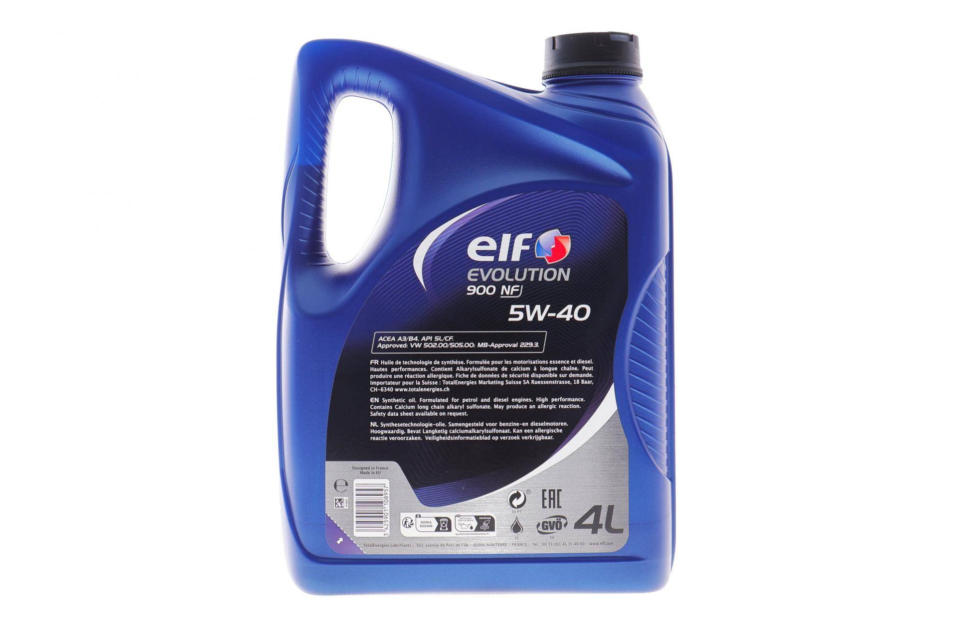 Олива 5W40 Evolution 900 NF (4L) (B4, A3/CF, SL/MB 229.3/VW 502.00, 505.00/PORSCHE A40.)