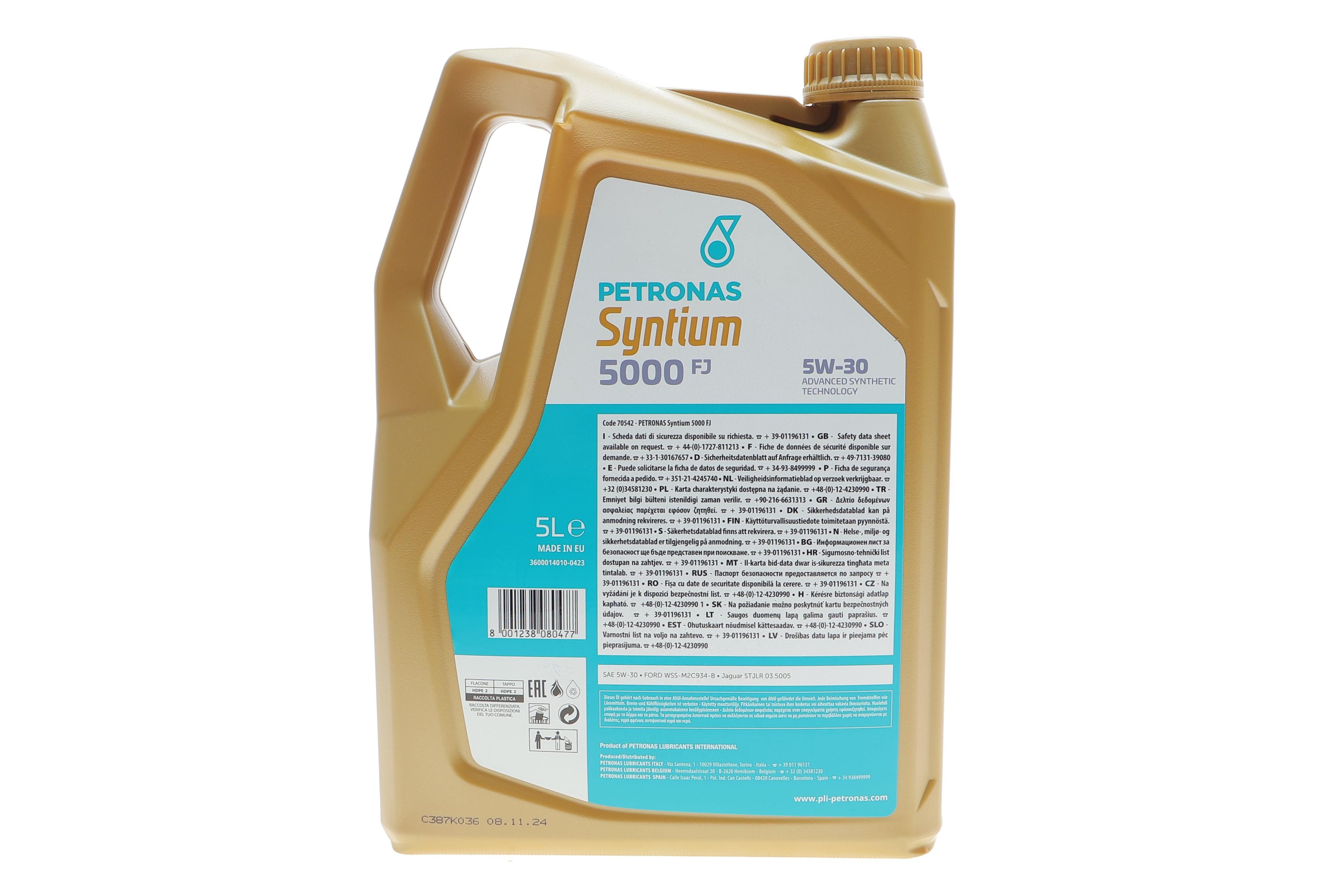Олива 5W30 SYNTIUM 5000 FJ (5L) (Jaguar Land Rover STJLR.03.5005/Ford WSS-M2C934-B)