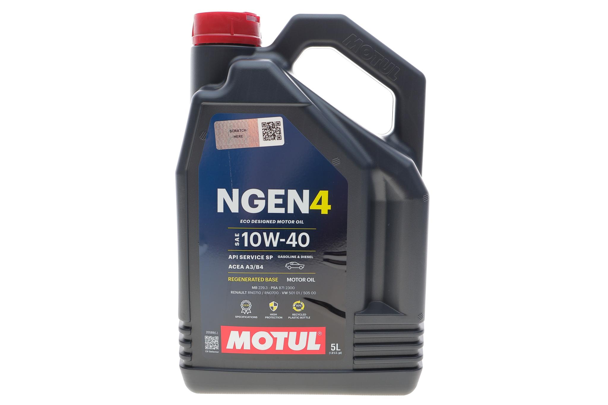 Олива 10W40 NGEN 4 (5L) (MB 229.3/RN0710/RN0700/PSA B71 2300/VW 501 01/VW505 00) (113059)