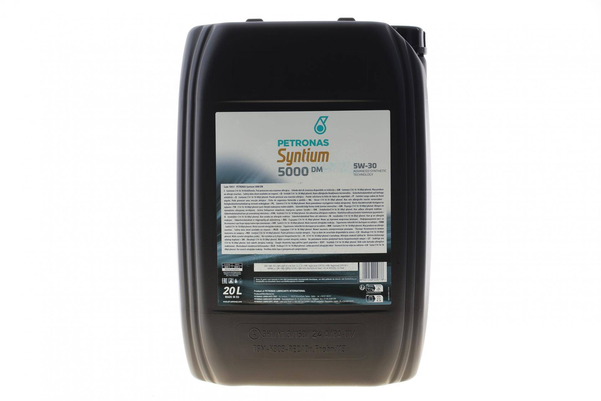 Олива 5W30 SYNTIUM 5000 DM (20L) (MB 229.51/MB 229.52/VW 505.00/505.01/LL-04/RN0700/RN0710)