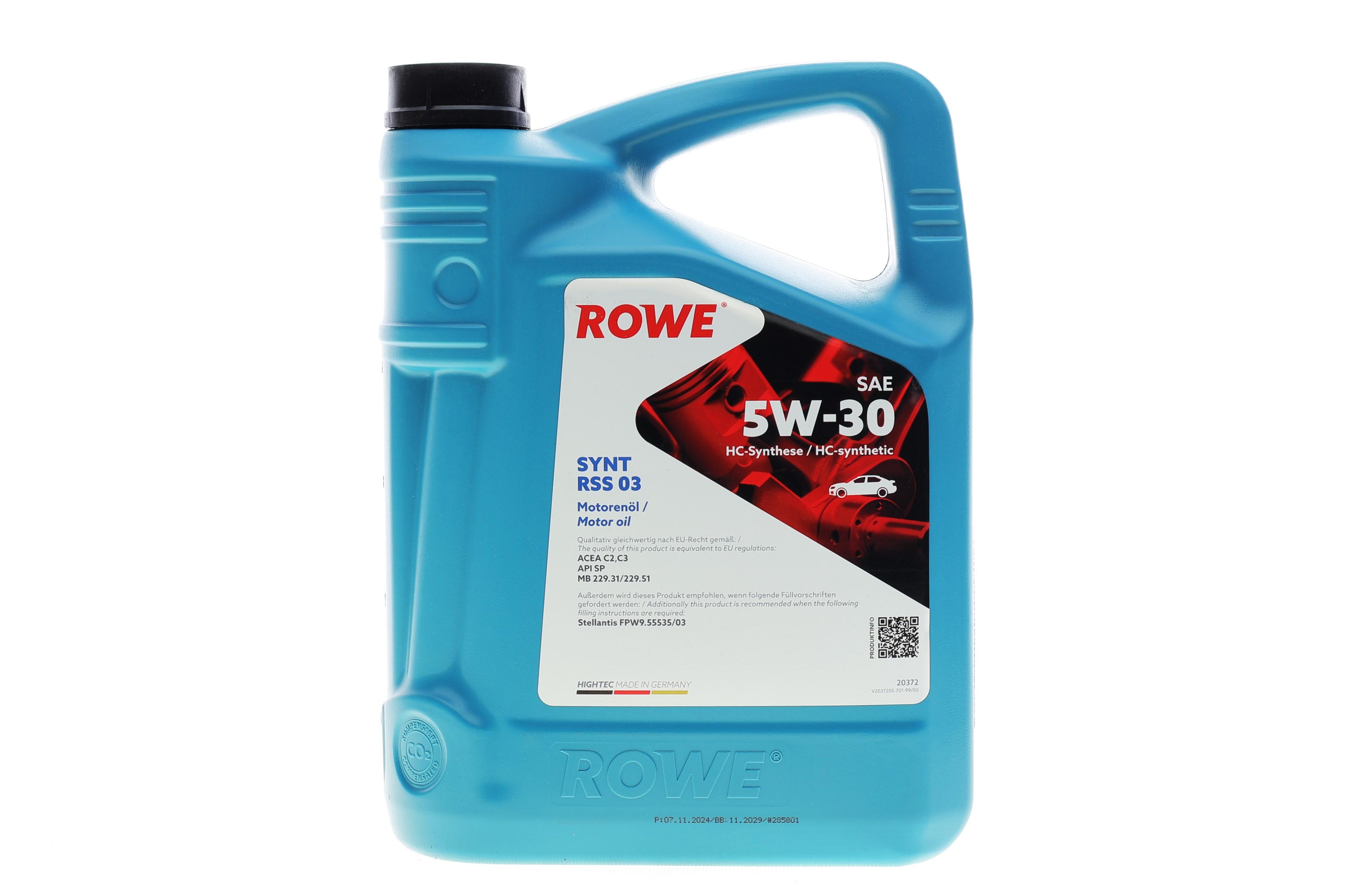 Олива 5W30 HIGHTEC SYNT RSS 03 (5L) (MB 229.31/229.51) (ACEA C2/C3/API SP)