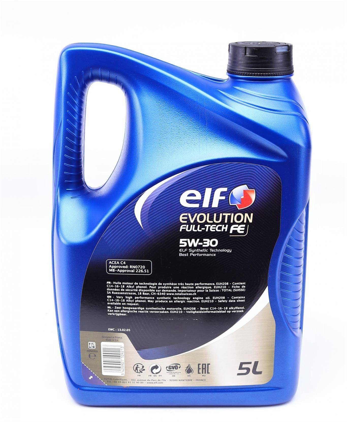 Олива 5W30 Evolution Full-Tech FE (5L) (C4/RN 0720/MB226.51) 194908