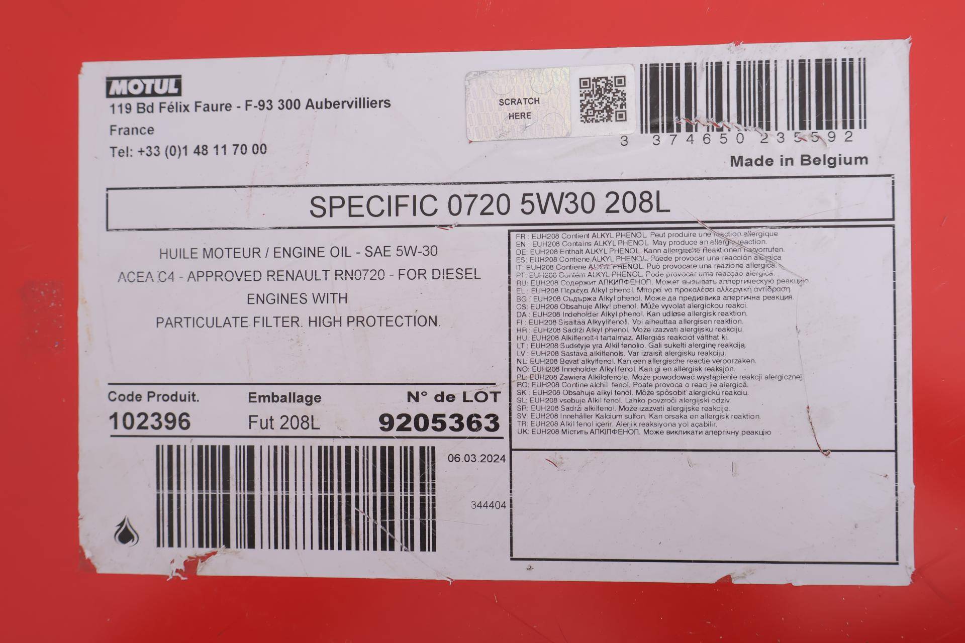 Олива 5W30 Specific 0720 (208L) (RN0720)