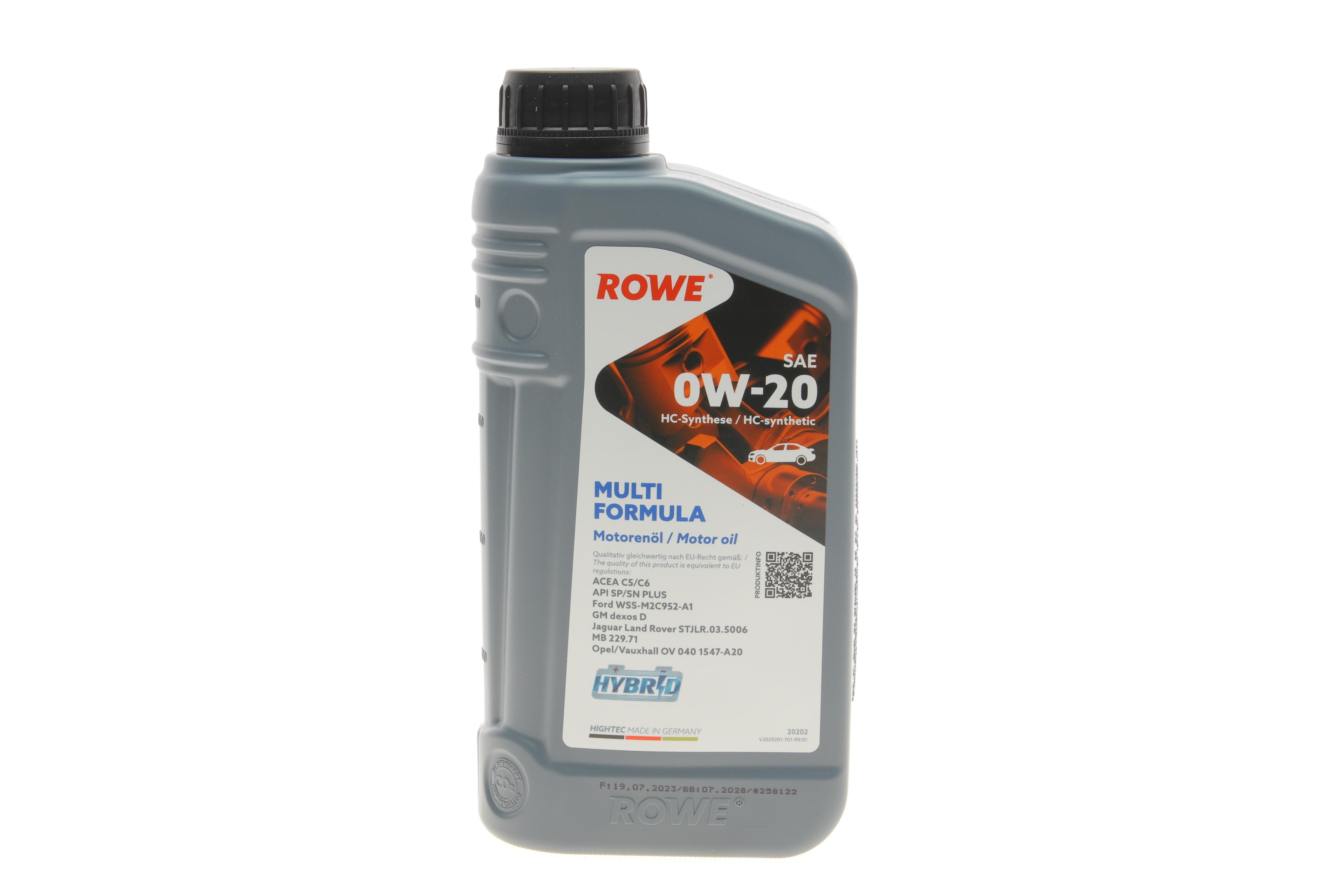 Олива 0W20 HIGHTEC MULTI FORMULA (1L) (MB 229.71/GM dexos D) (ACEA C5/C6) (API SP/SN PLUS)
