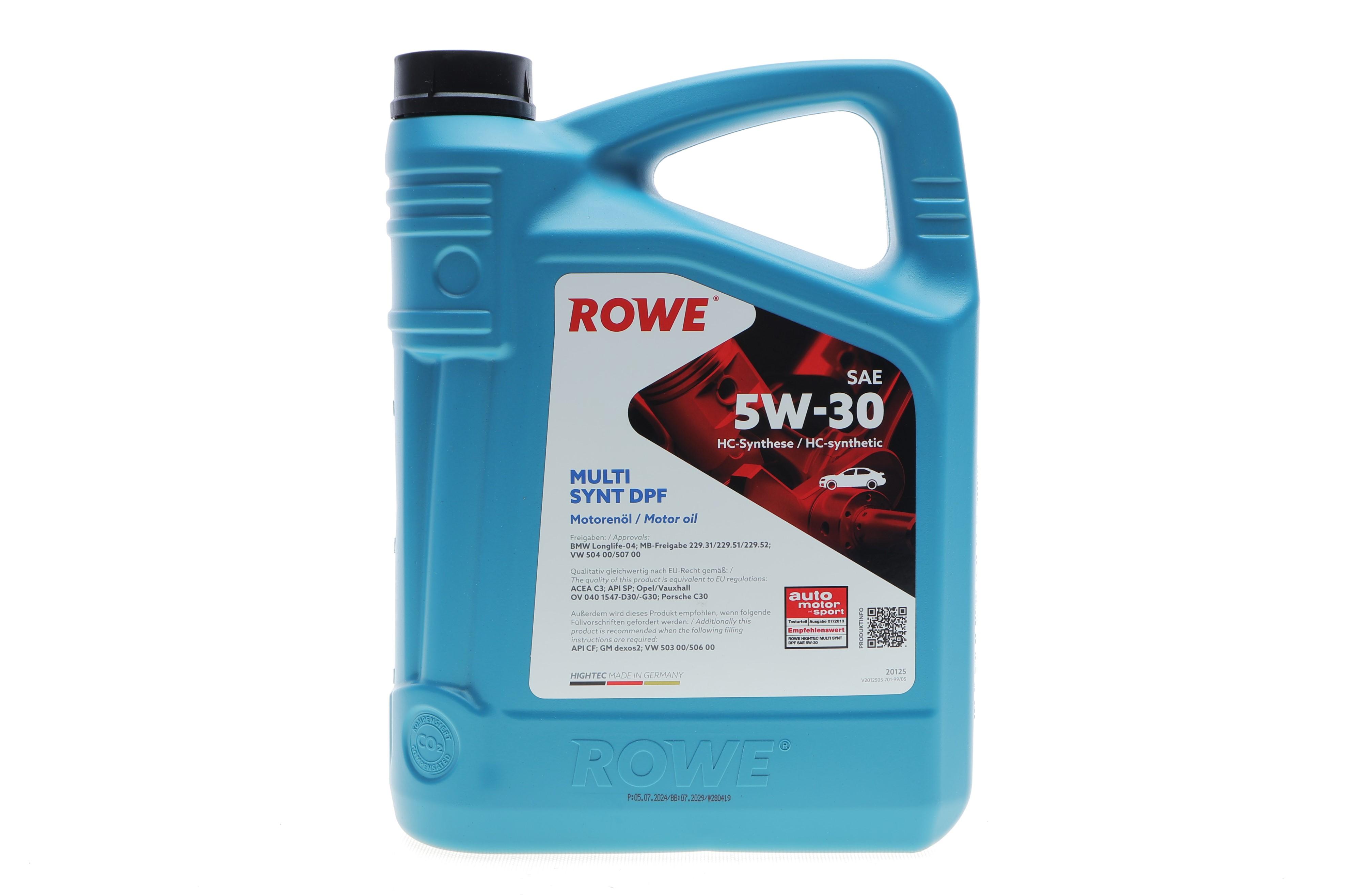 Олива 5W30 HIGHTEC MULTI SYNT DPF (4L) (BMW LL-04/MB229.51/229.31/229.52/VW504 00/507 00/GM dexos2)