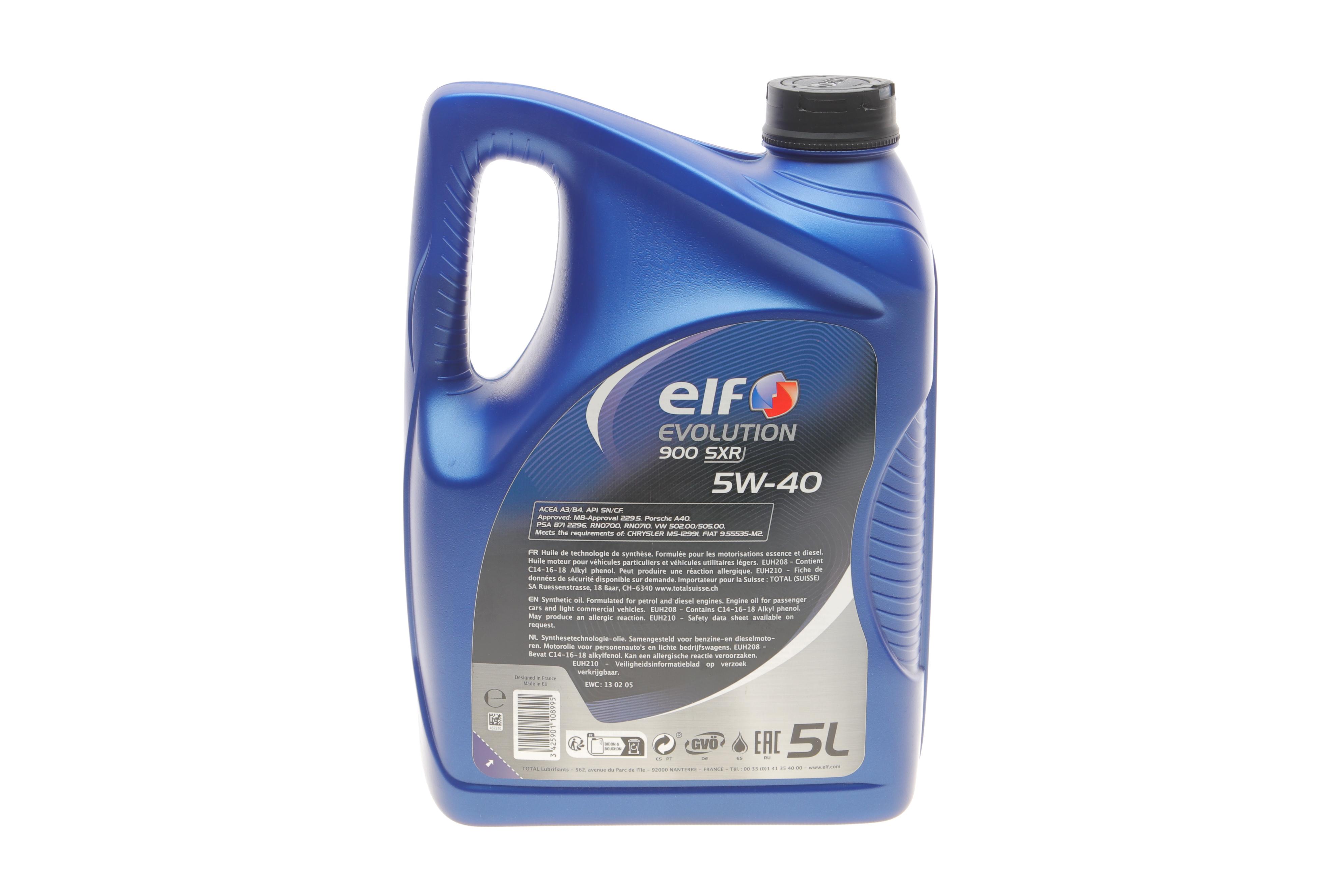 Олива 5W40 Evolution 900 SXR (5L) (458606) (ACEA A3/B4/API SM/RN 0700/RN 0710)