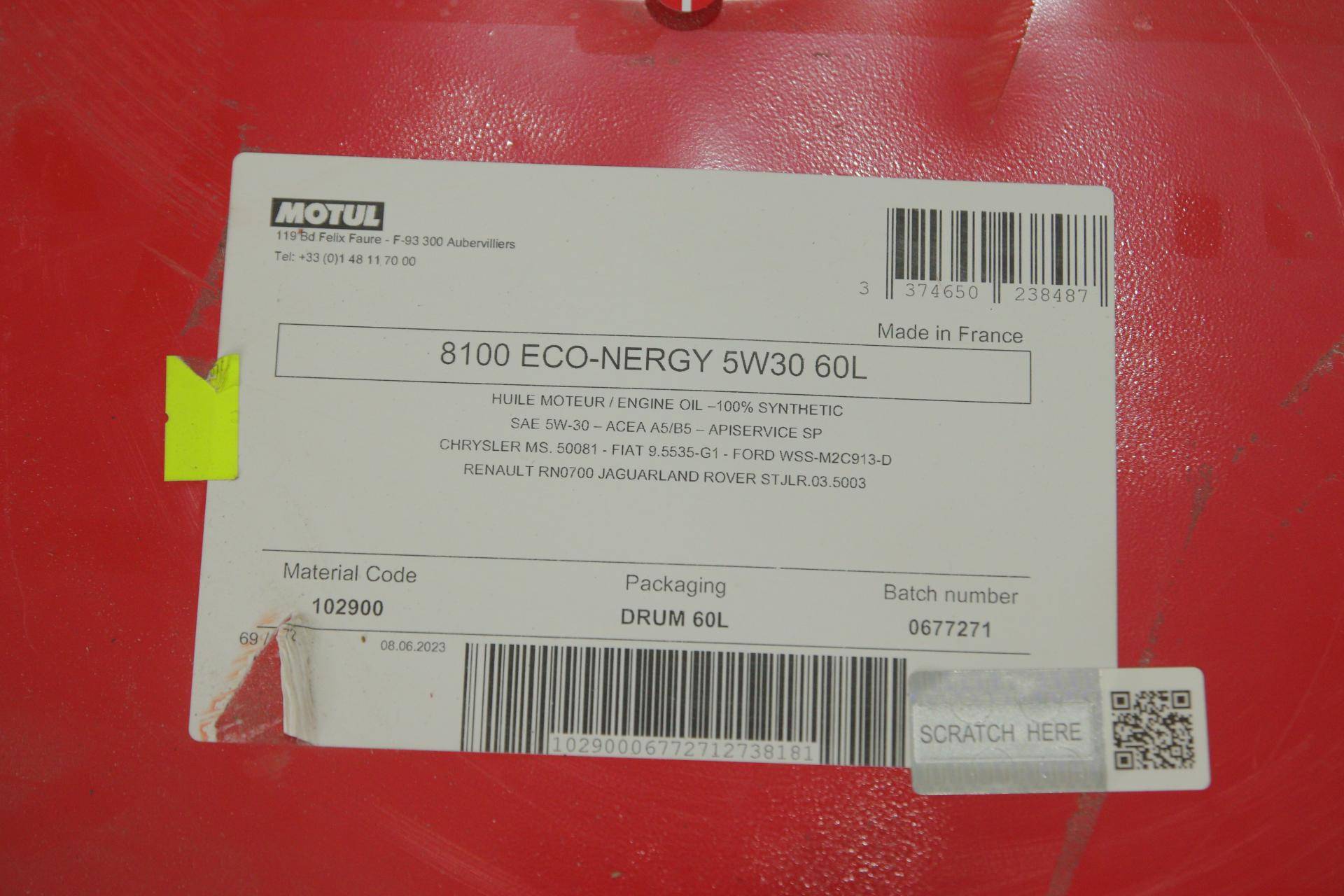 Олива 5W30 ECO-nergy 8100 (60L) (WSS M2C 913D/RN0700/STJLR.03.5003) (102900)