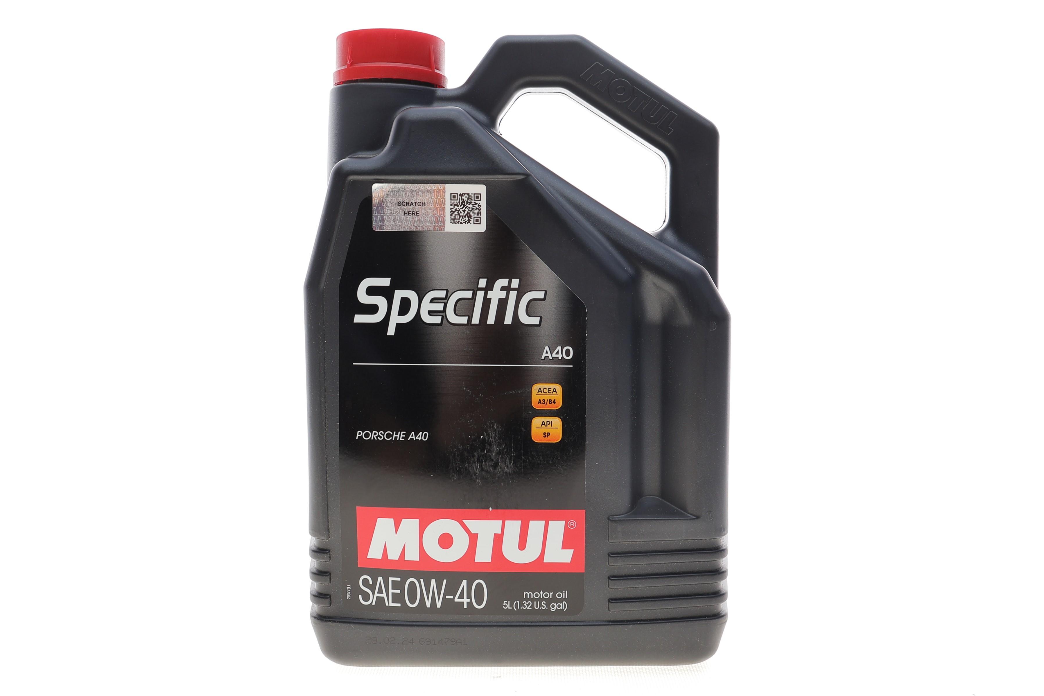 Олива 0W40 Specific A40 (5L) (Porsche A40) (ACEA A3/B3) (API SP) (112075)