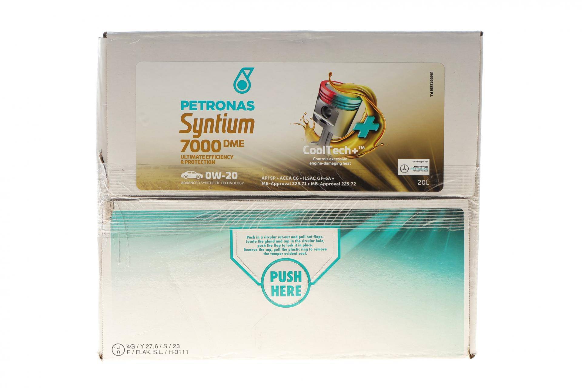 Олива 0W20 SYNTIUM 7000 DME (20L) (MB 229.71/MB 229.72) (API SP) (ILSAC GF-6A/ACEA C6) упаковка BiB