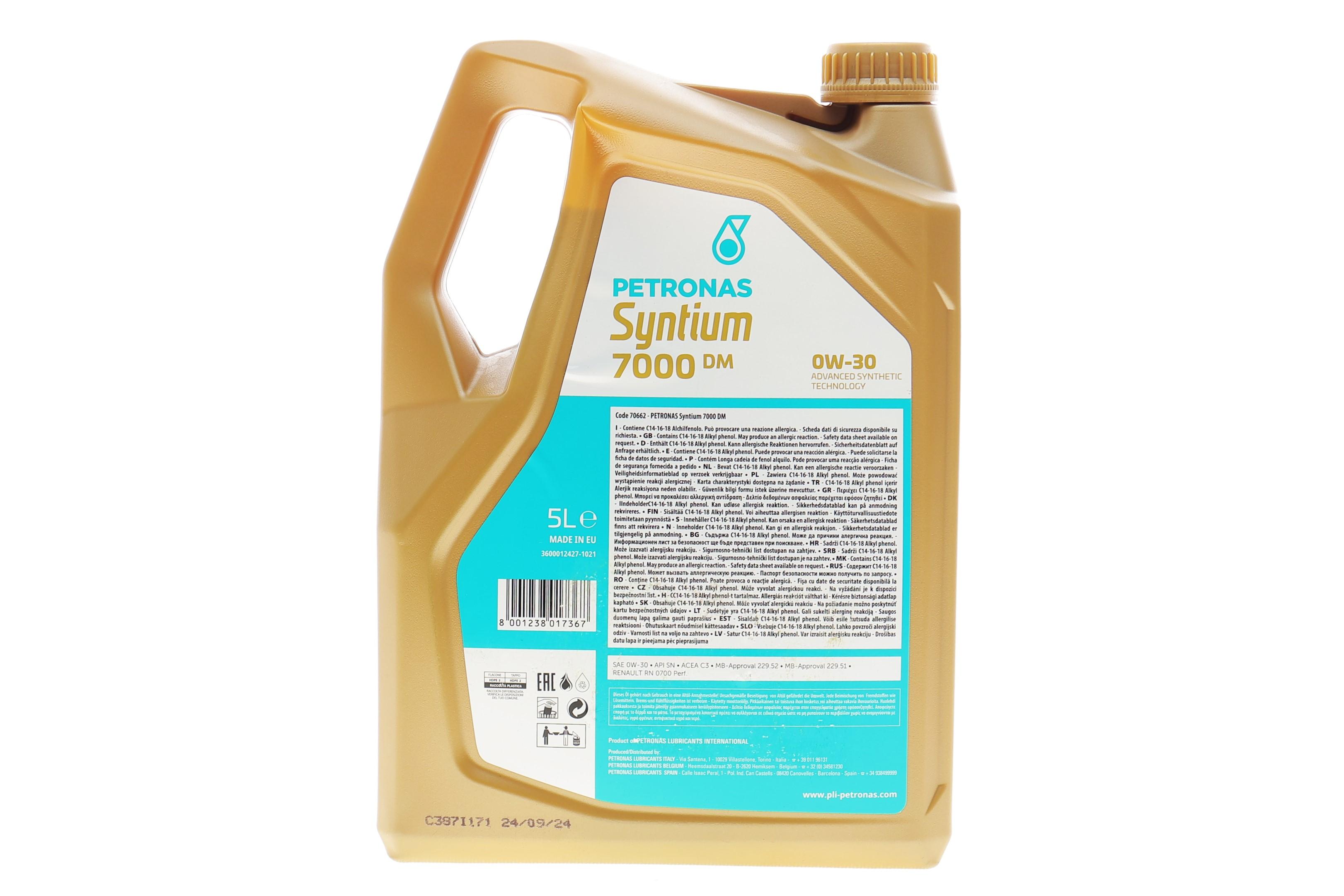 Олива 0W30 SYNTIUM 7000 DM (5L) (RN0700/MB 229.51/MB 229.52) (ACEA C3) (API SN)