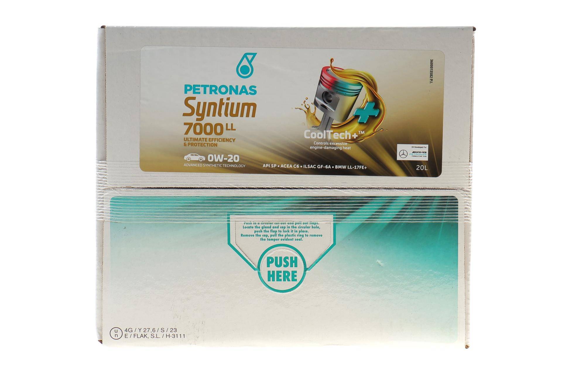 Олива 0W20 SYNTIUM 7000 LL (20L) (BMW LL-17 FE+) (API SP) (ILSAC GF-6A/ACEA C6) упаковка BiB