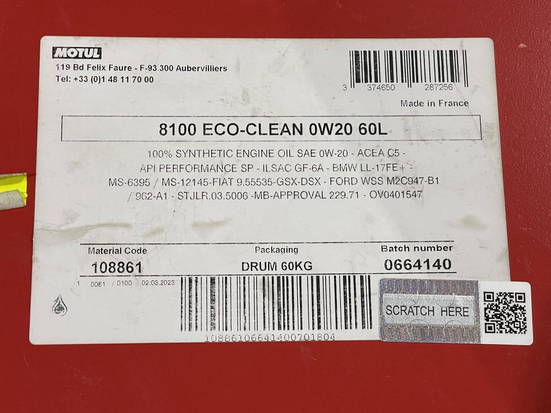 Олива 0W20 Eco-clean 8100 (60L) (108861)