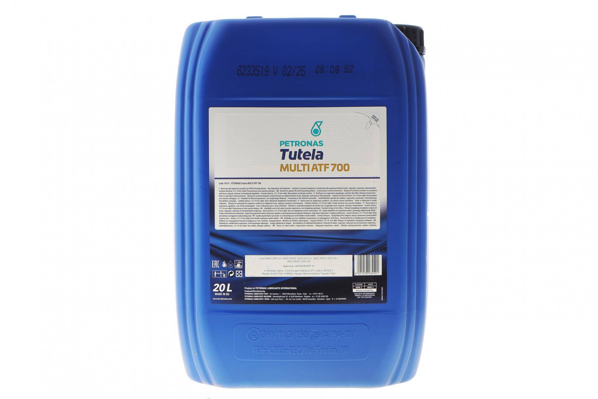 Олива TUTELA MULTI ATF 700 (20L) (DEXRON VI/ Ford MERCON LV/PSA B71 2340)
