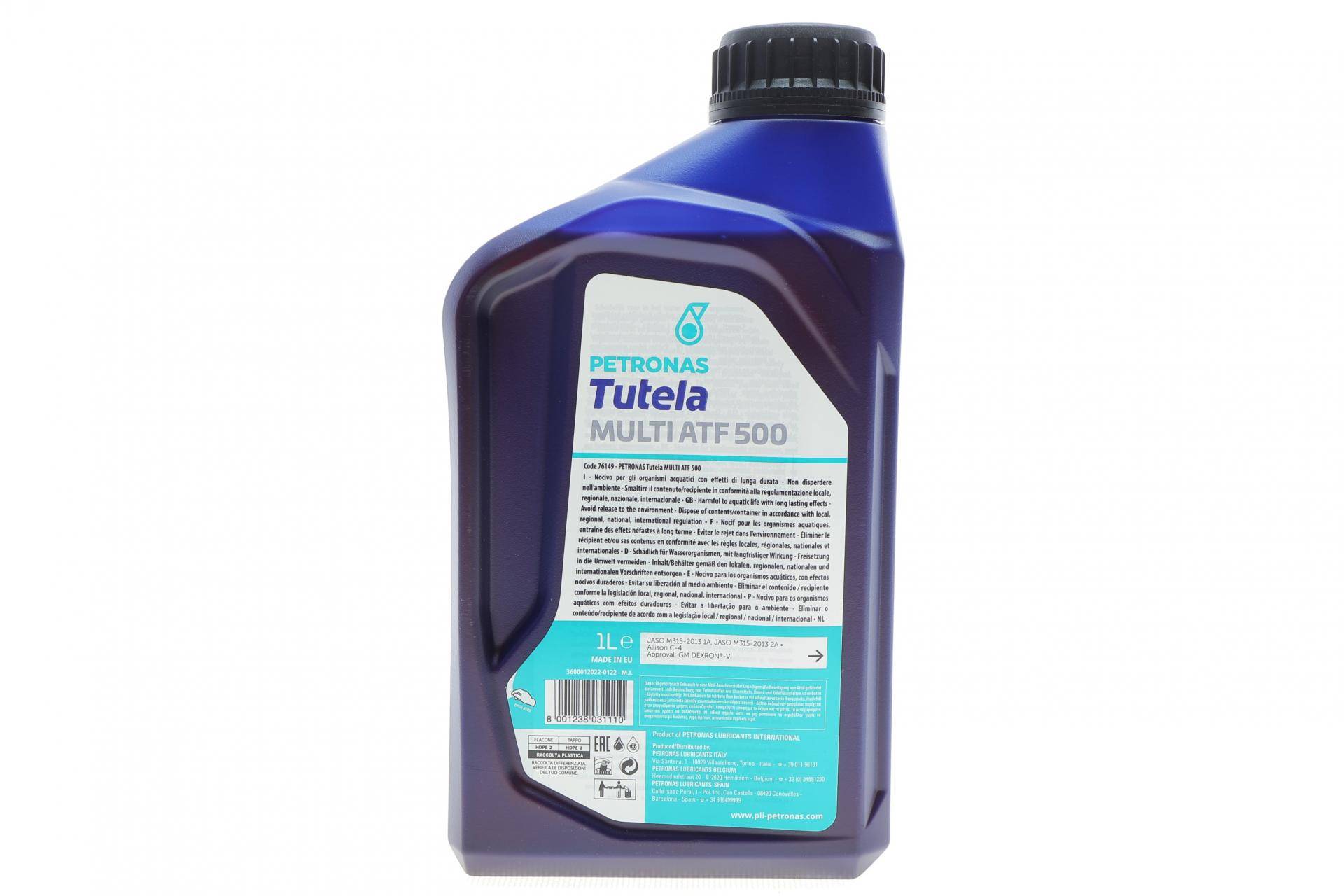 Олива TUTELA MULTI ATF 500 (1L) (DEXRON VI/BMW ETL 7045 E/ETL 8072 B/VW G 052 025/G 052 162)
