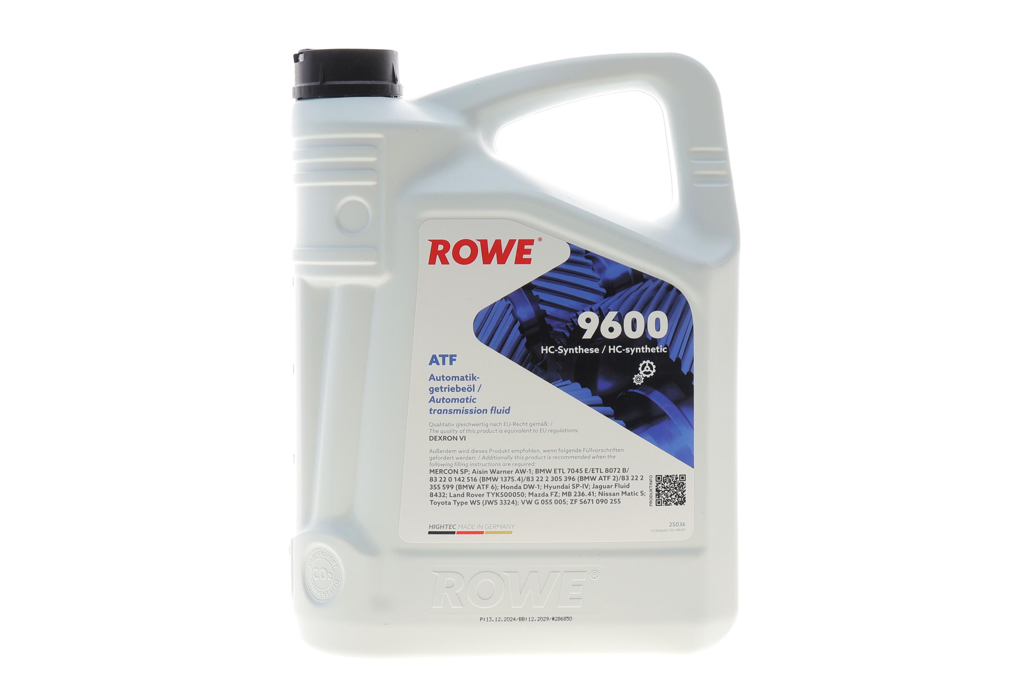 Олива HIGHTEC ATF 9600 (5L) (DEXRON VI/BMW ETL 7045 E/ETL 8072 B/MB 236.41) (червоний)