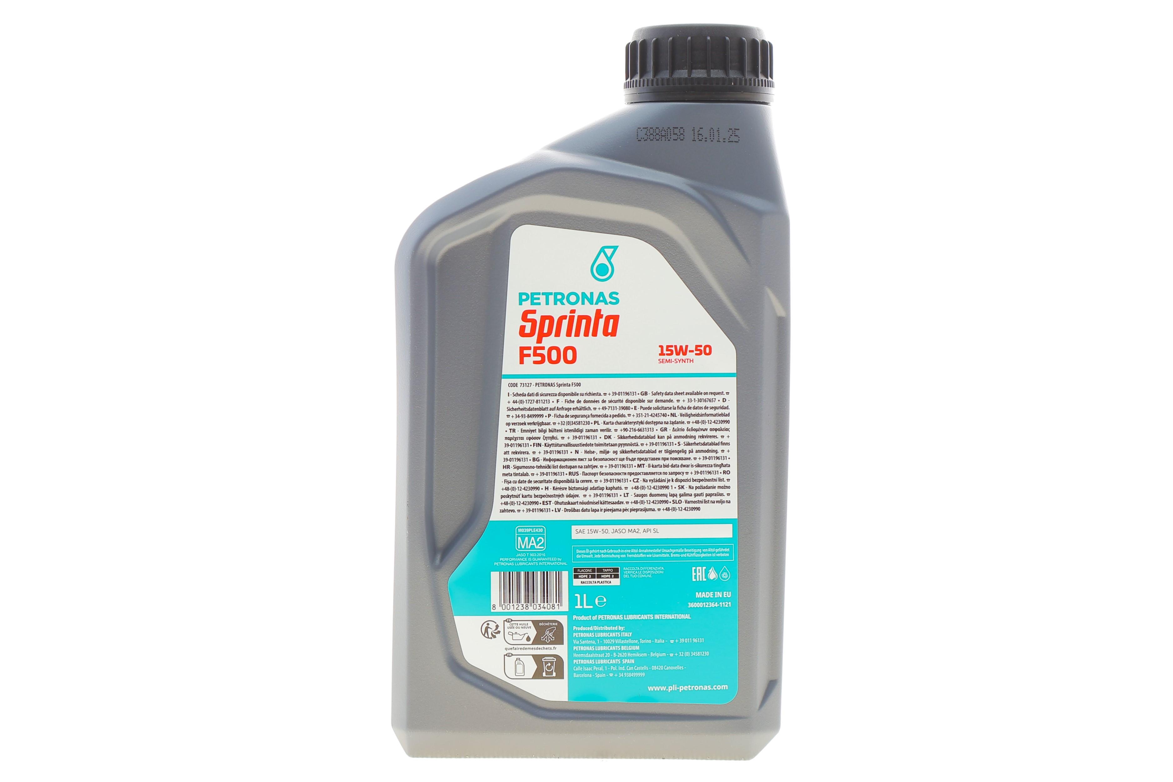 Олива 15W50 SPRINTA F500 4T (1L) (API SL/JASO MA2)