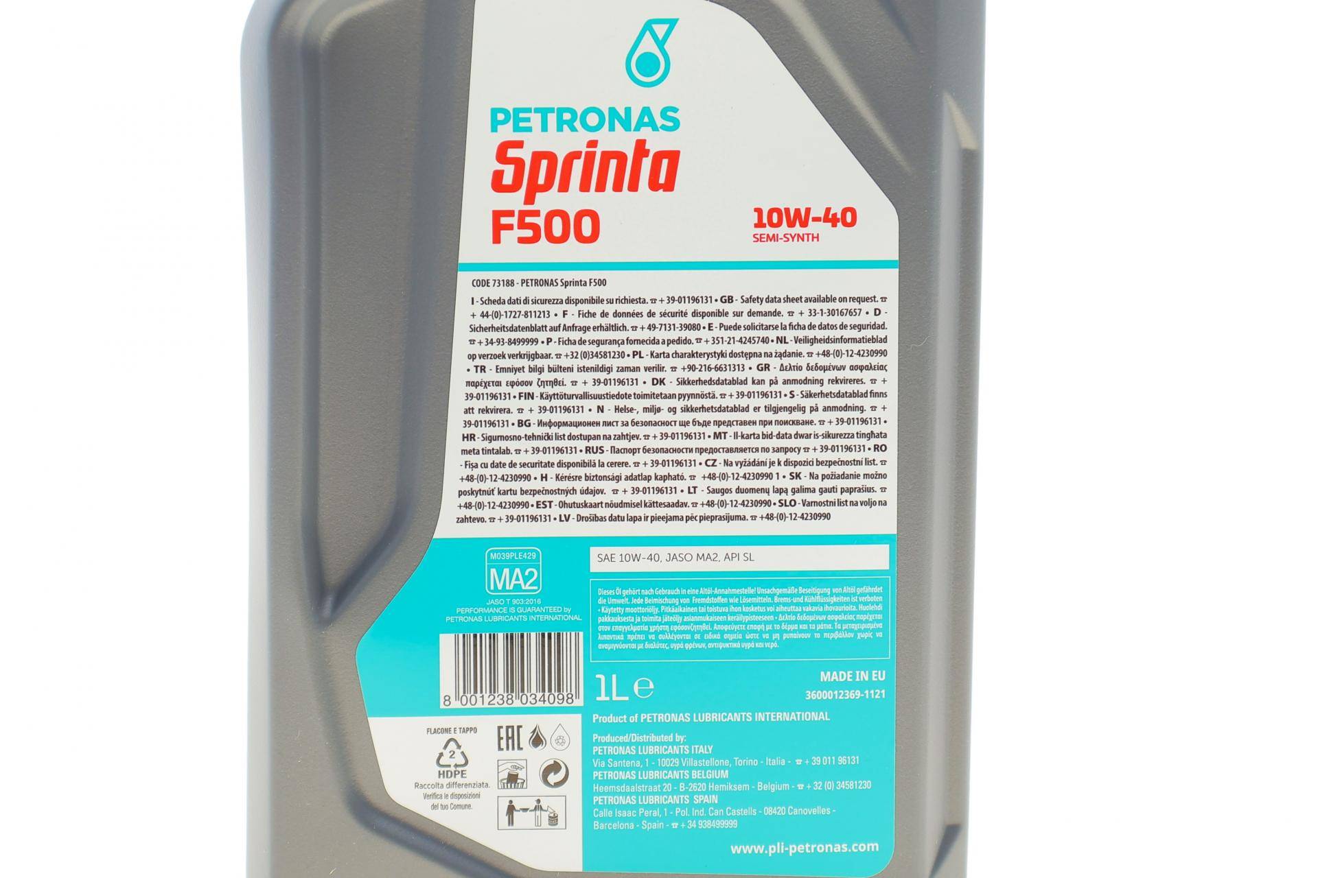 Олива 10W40 SPRINTA F500 4T (1L) (API SL/JASO MA2)