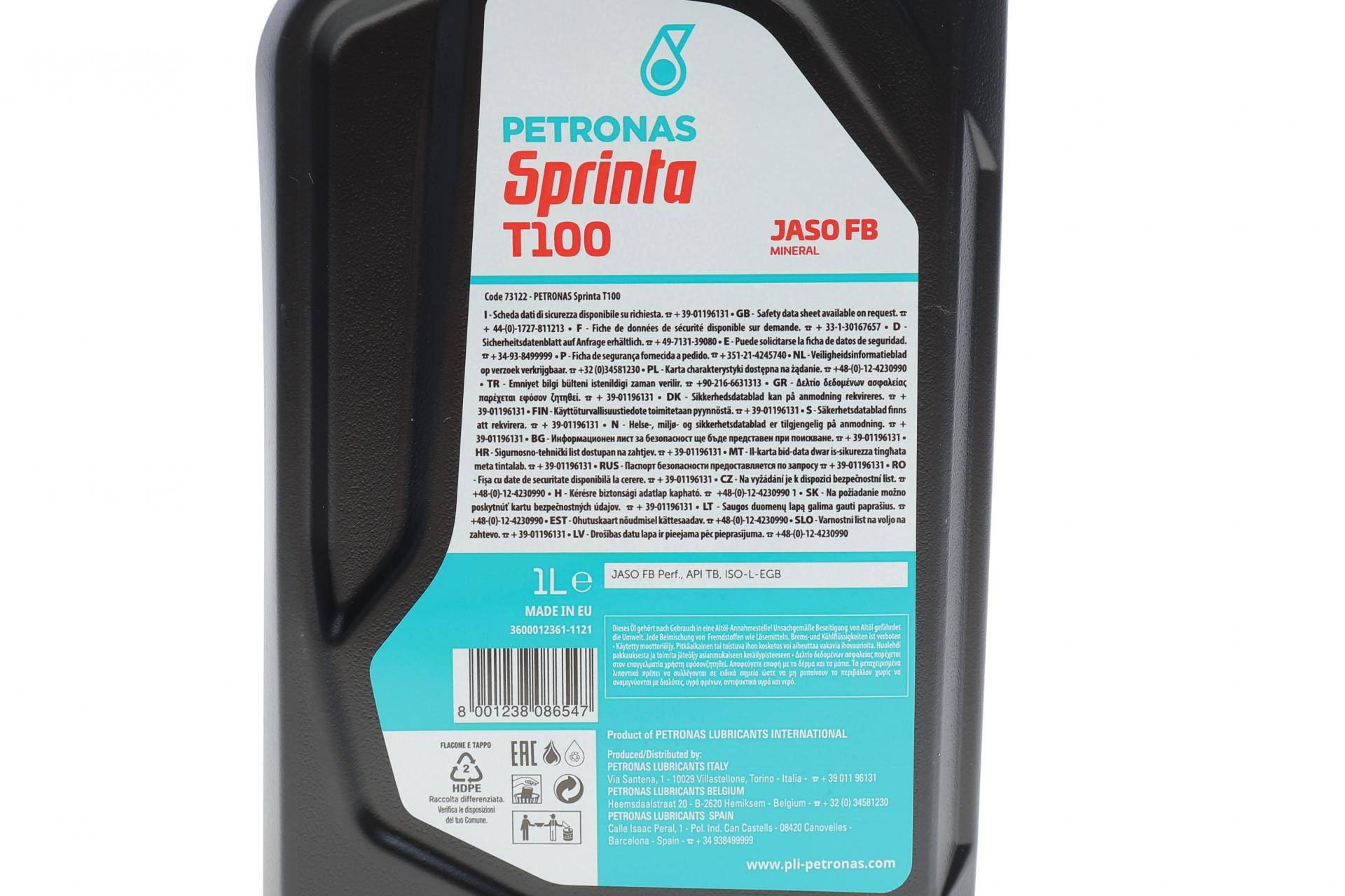 Олива SPRINTA T100 (1L) 2T (ISO-L-EGB/JASO FB) (API TB)