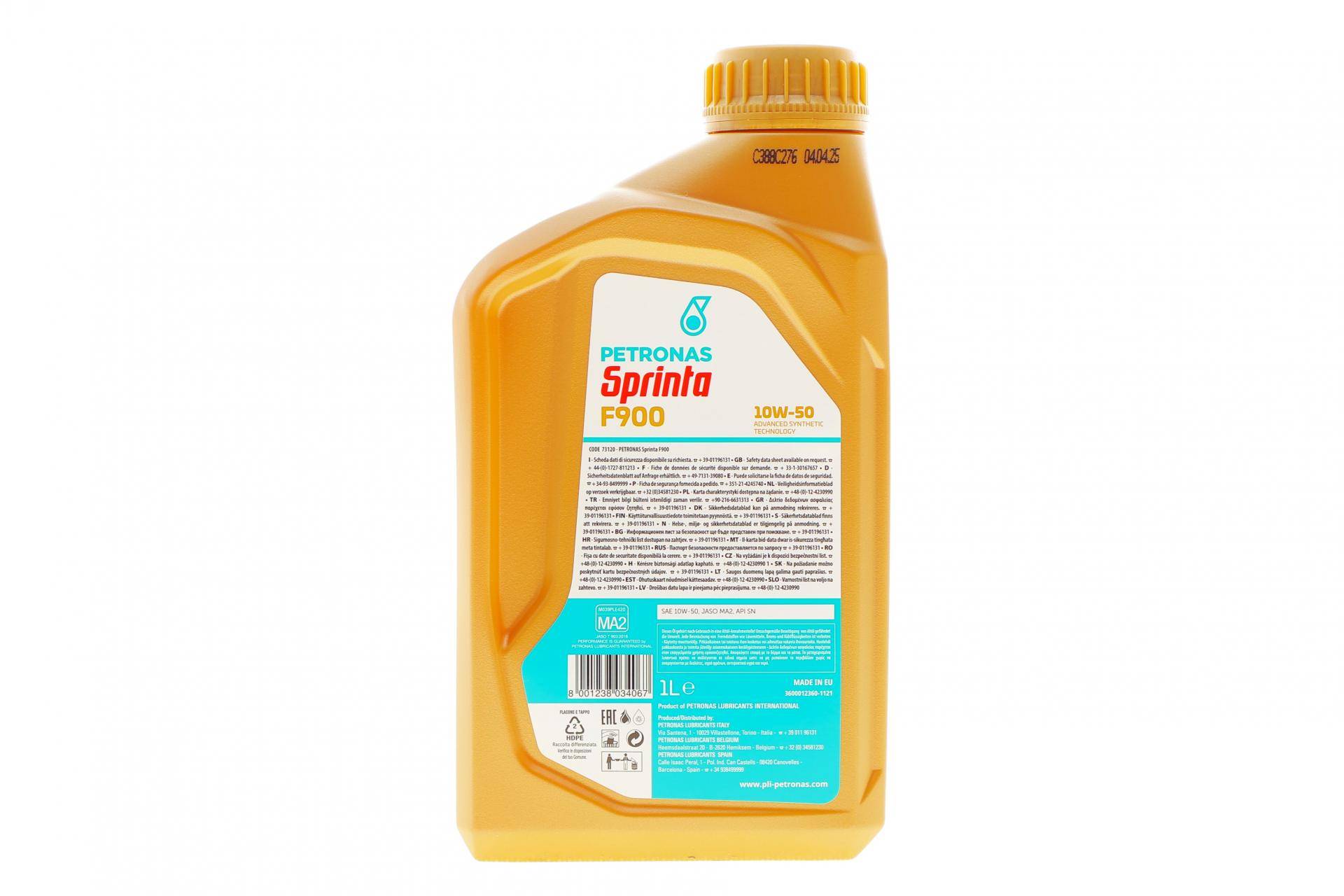 Олива 10W50 SPRINTA F900 4T (1L) (API SN/JASO MA2)(з-на 73120EB5EU)