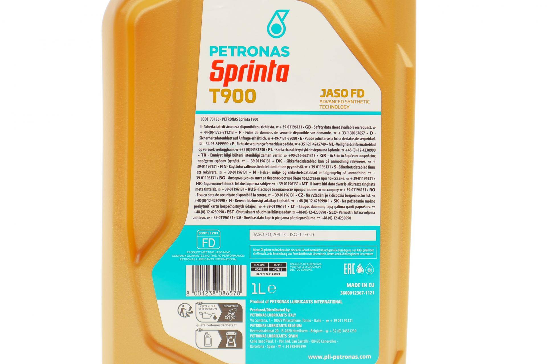 Олива SPRINTA T900 2T (1L) (ISO-L-EGD/JASO FD) (API TC)