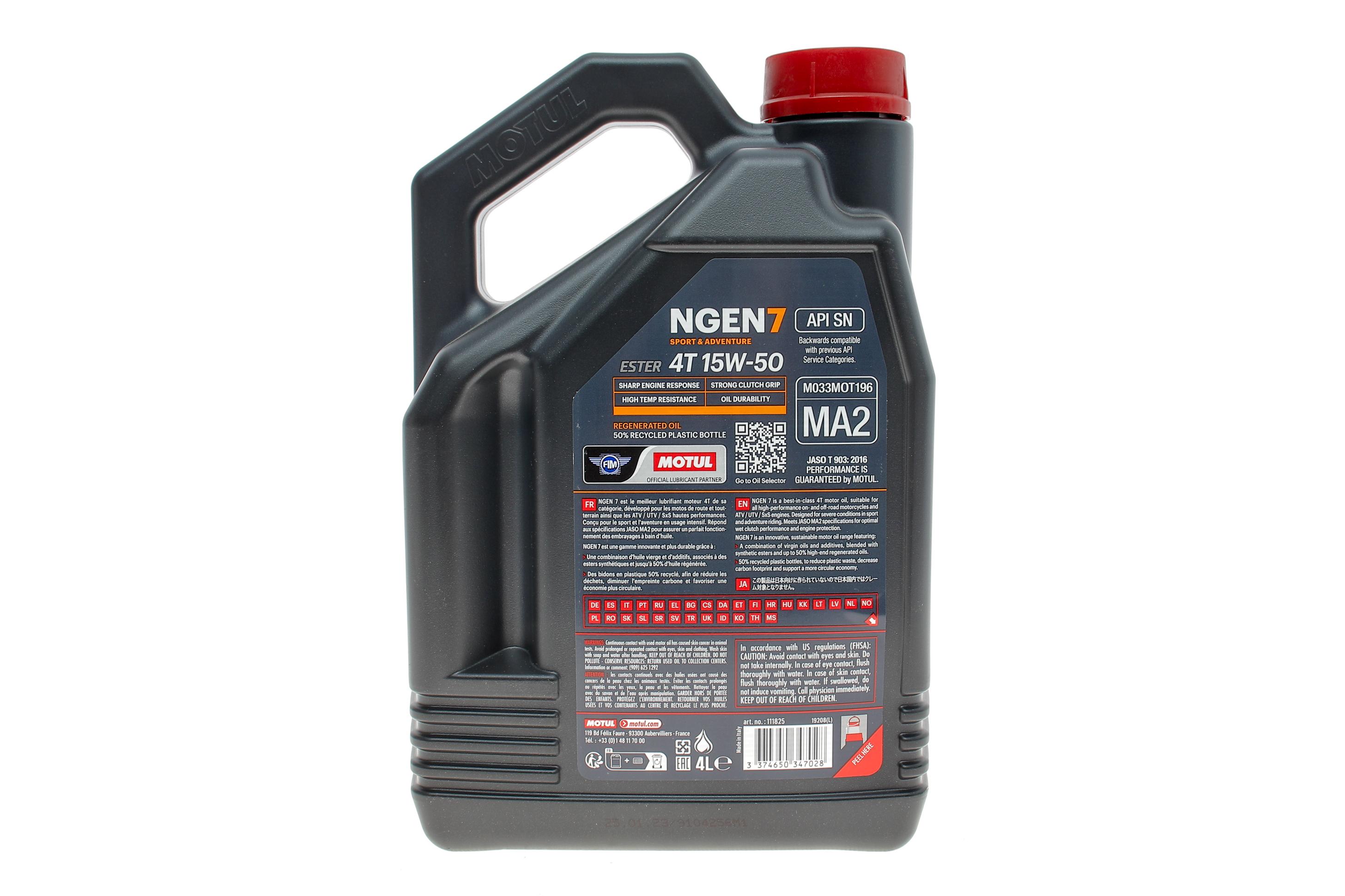 Олива 15W50 NGEN 7 4T (4L) ( API SP/JASO MA2) (111825)