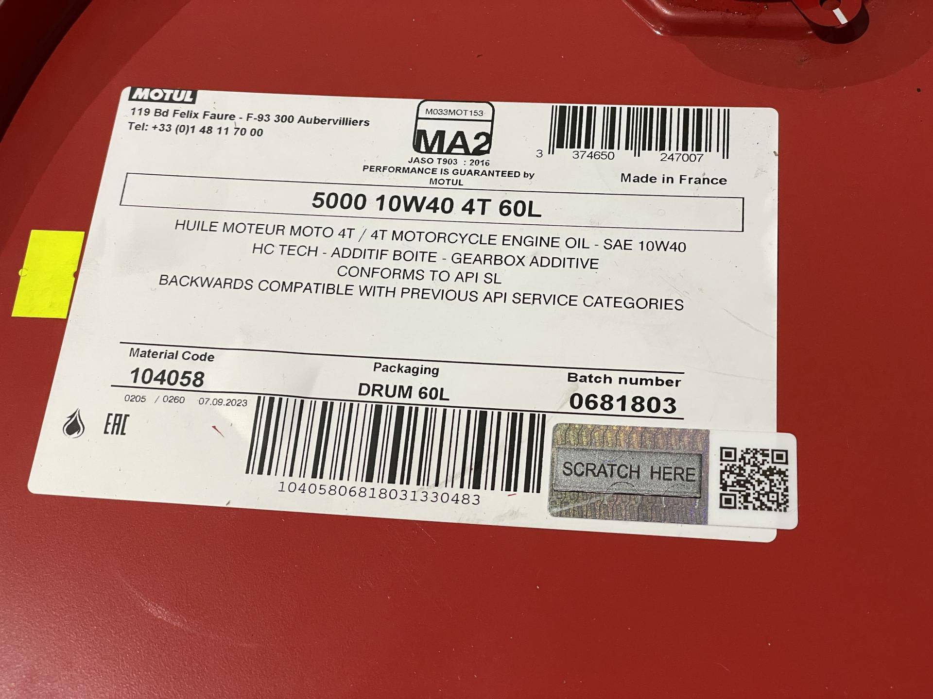 Олива 10W40 4T 5000 (60L) (104058)