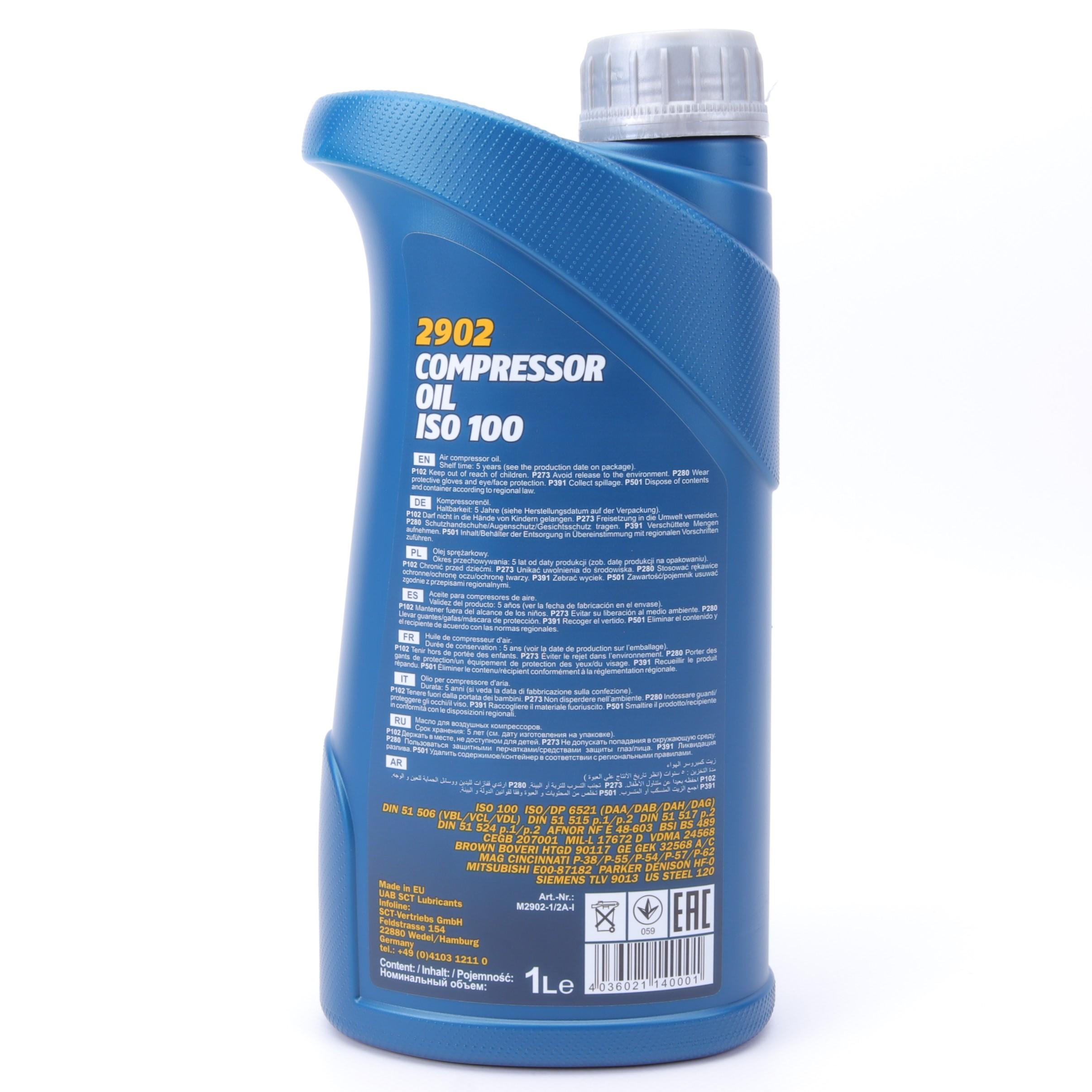 Олива компресорна для змащення повітряних і ротаційних компресорів (1L) Compressor oil (iso100)