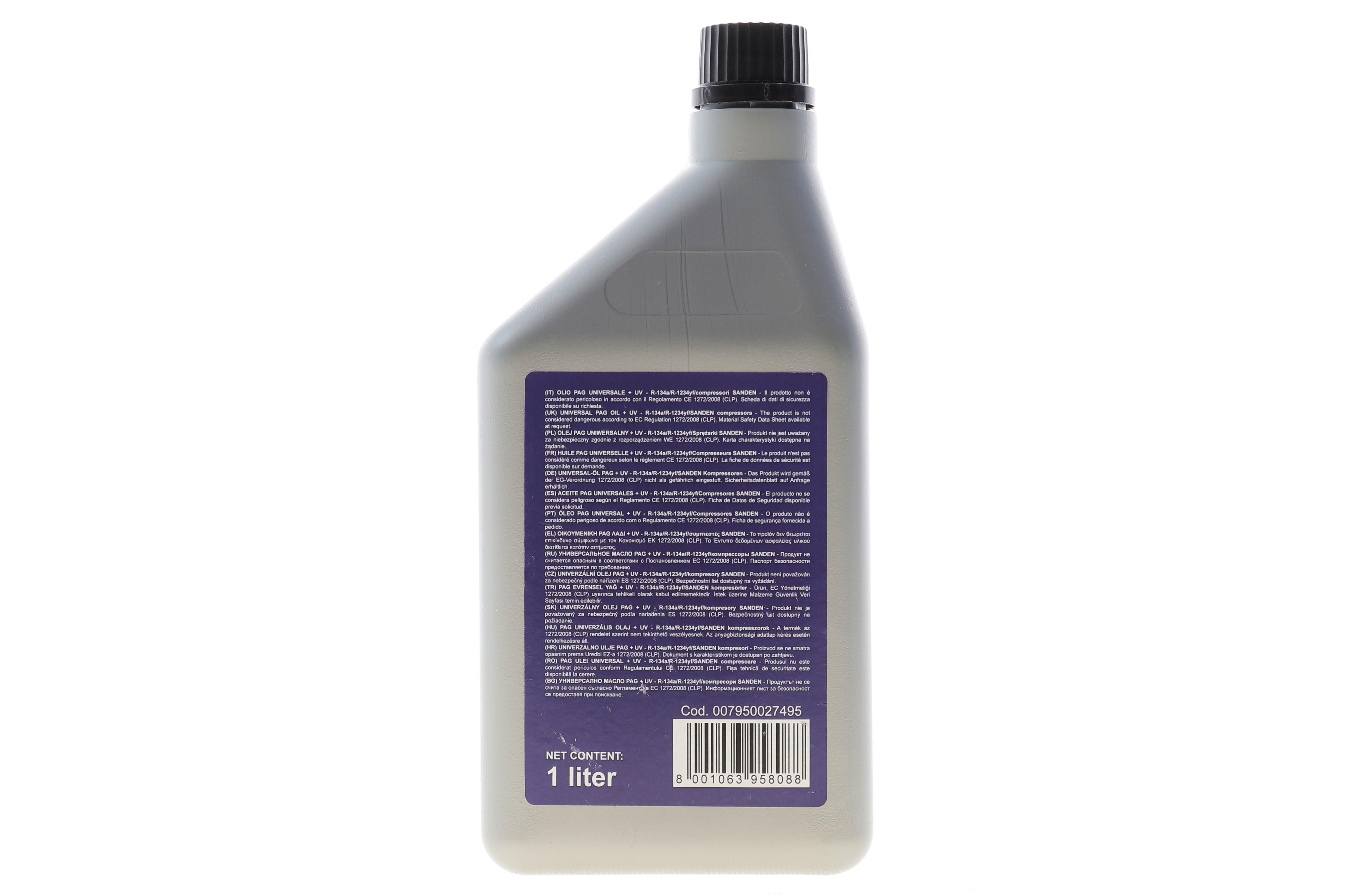 Олива компресорна універсальна PAG для R134a/R1234yf +UV 1 л