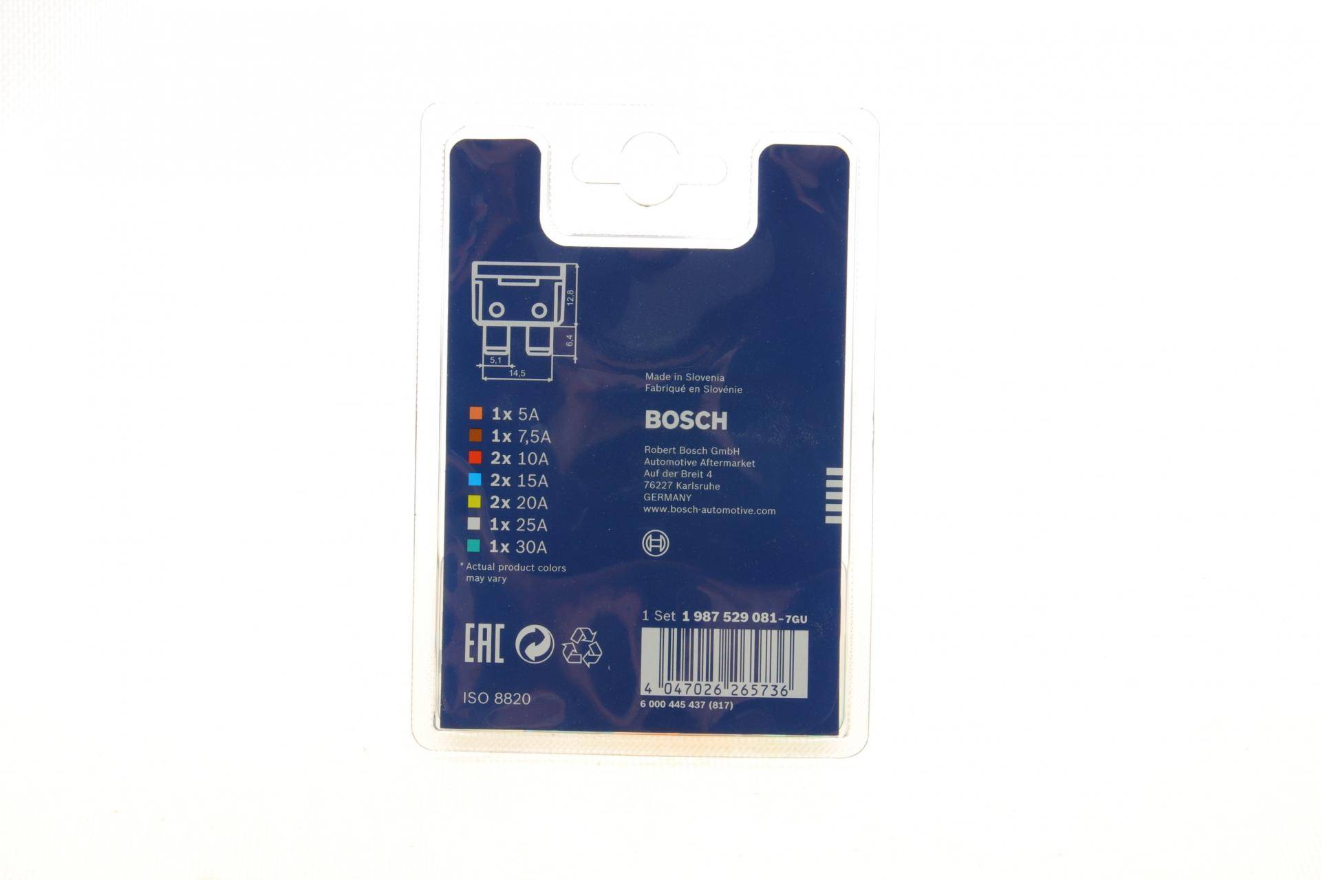 Комплект запобіжників (стандарт) 5A/7,5A/25A/30A/10A/15A/20A ) (10шт)