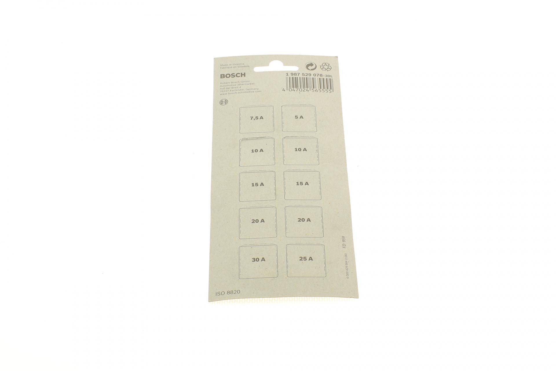 Комплект запобіжників 5A/7,5A/10A/15A/20A/25А/30А (мікро) (к-кт 10шт.)